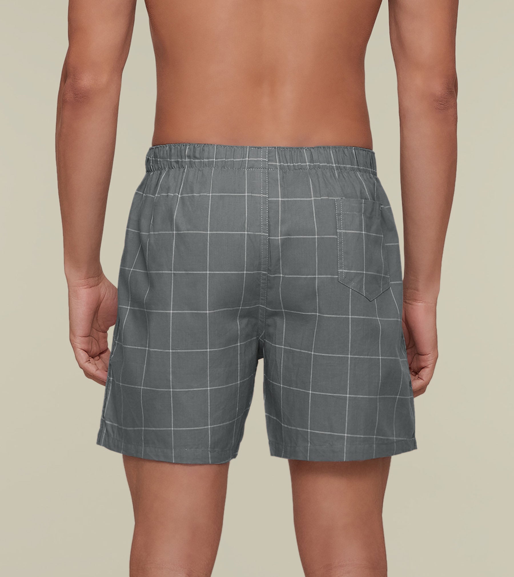 Checkmate Combed Cotton Boxers Frosty Grey