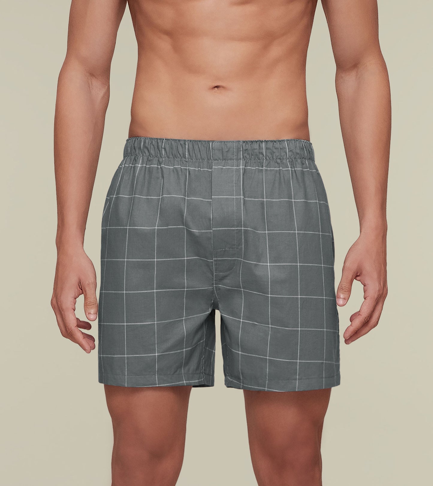 Checkmate Combed Cotton Boxers Frosty Grey