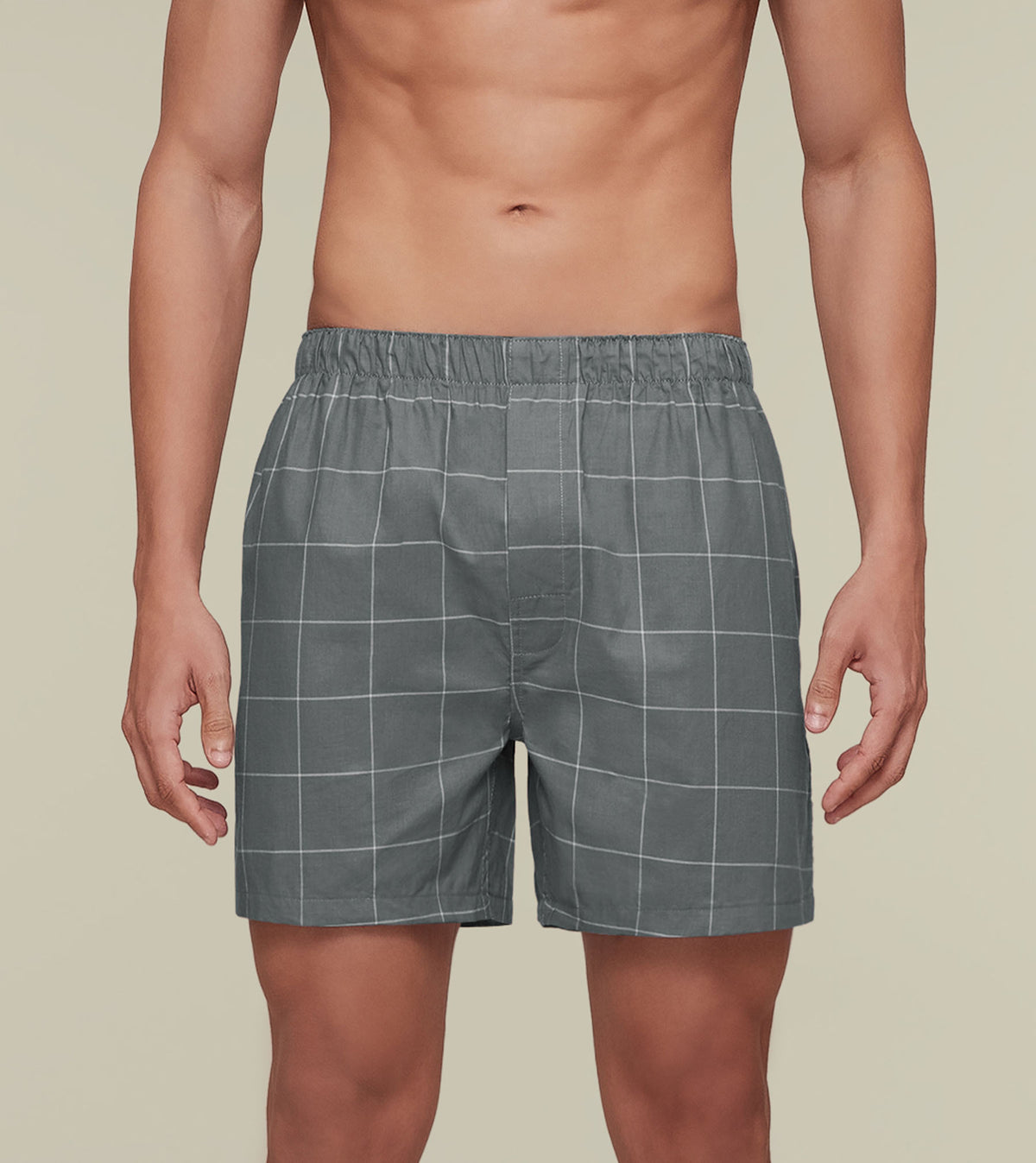 Checkmate Combed Cotton Boxers Frosty Grey