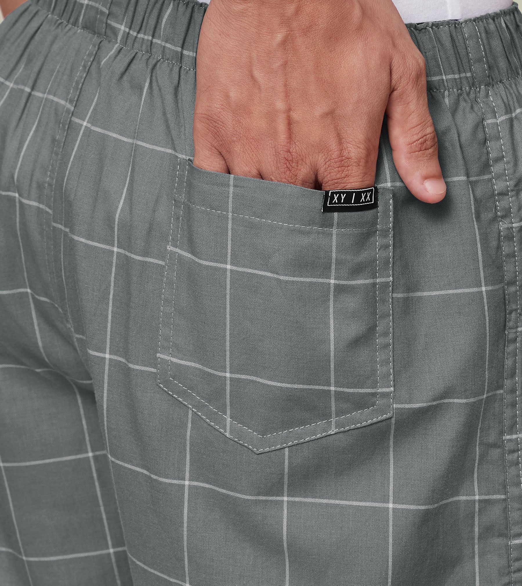 Checkmate Combed Cotton Boxers Frosty Grey