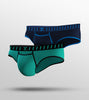 Vibe Modal Briefs For Men Pack of 2 (Aqua Green, Blue) -  XYXX Mens Apparels