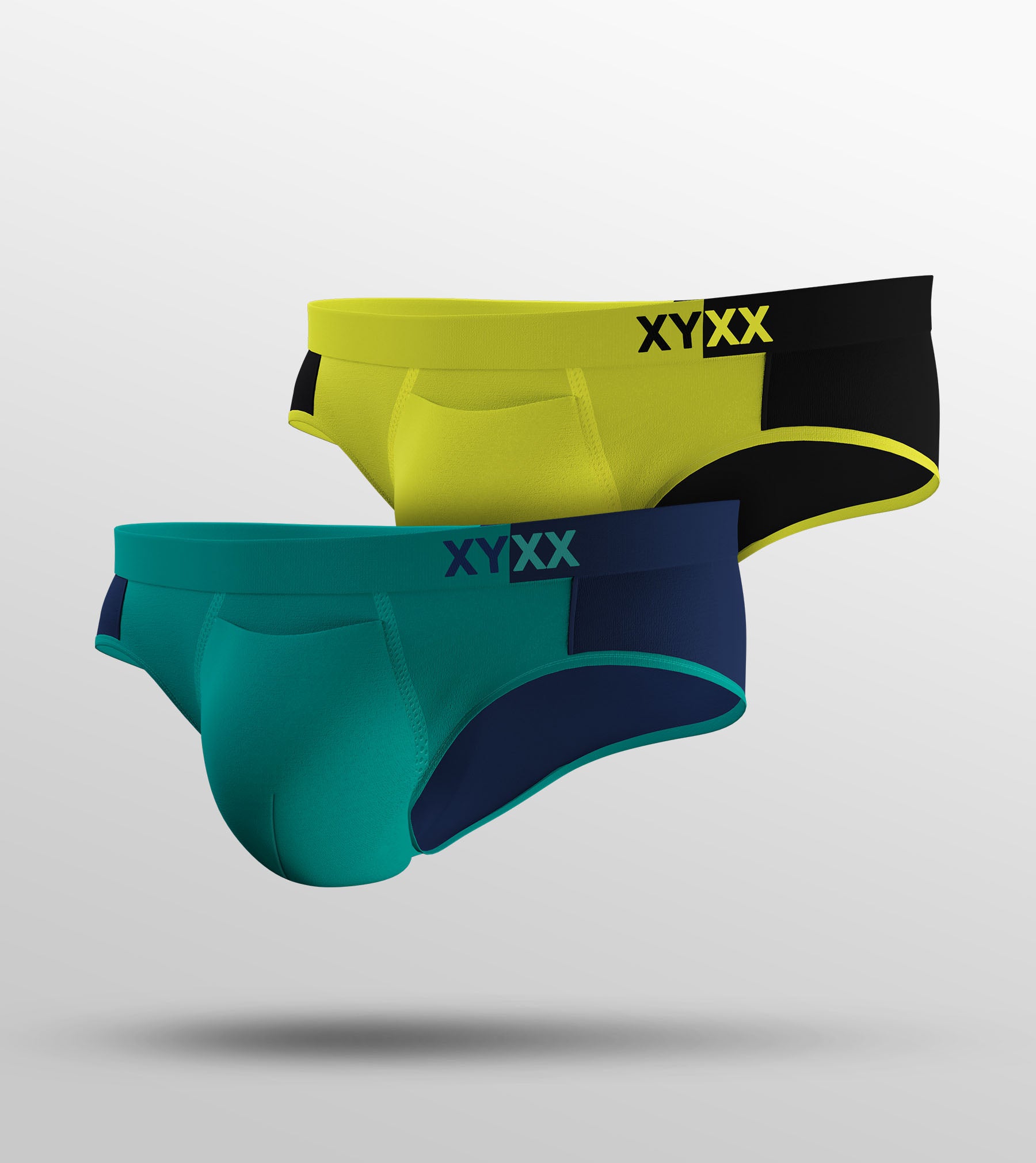 Dualist Modal Briefs For Men Pack of 2 (Aqua Blue, Lime Yellow) -  XYXX Mens Apparels