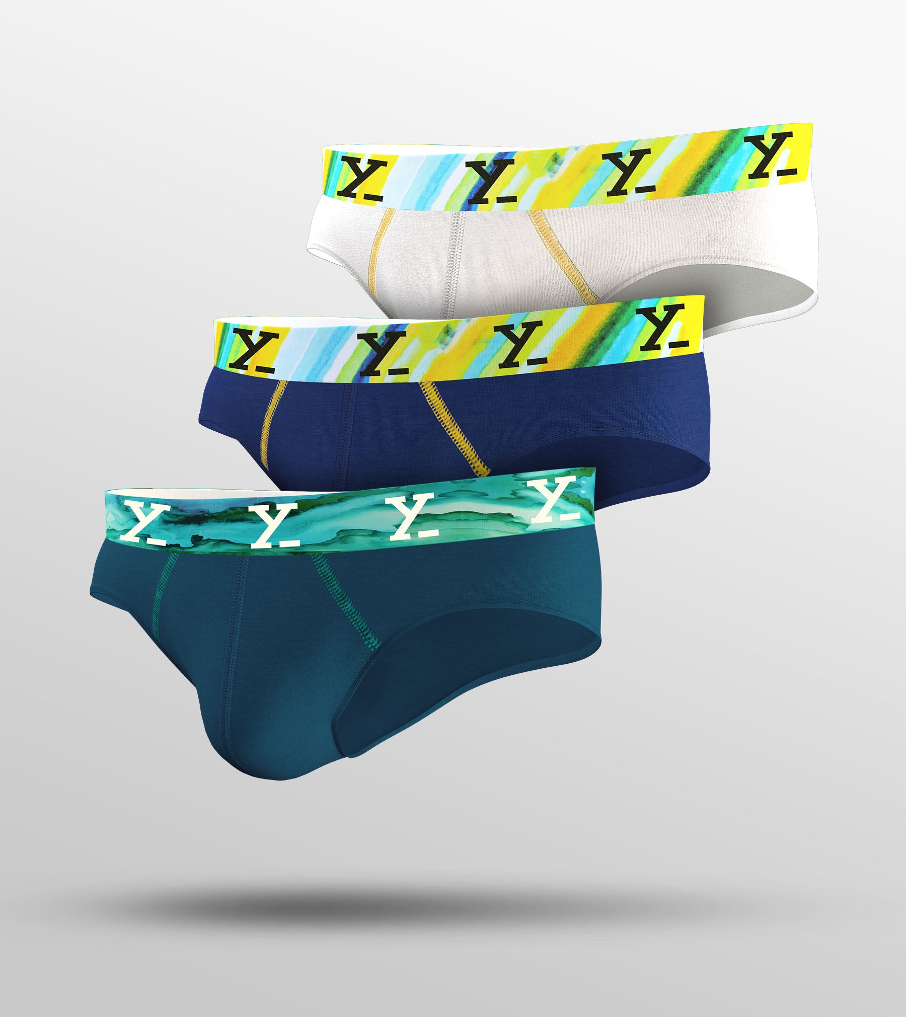 Dynamo Modal Briefs For Men Pack of 3 (Green, Dark Blue, White) -  XYXX Mens Apparels