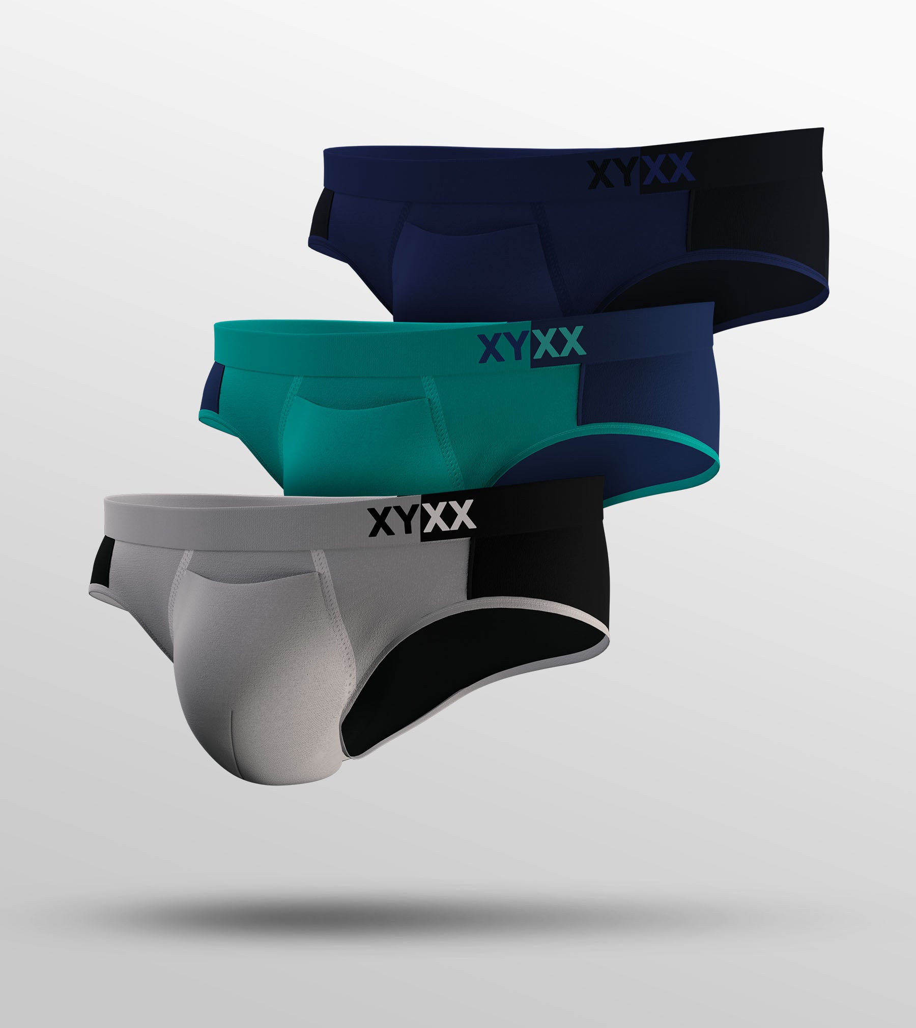 Dualist Modal Briefs For Men Pack of 3 (Dark Blue, Aqua Blue, Grey) -  XYXX Mens Apparels