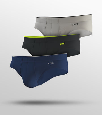 Uno Modal Briefs Pack of 3 (Blue, Grey, Light Grey)