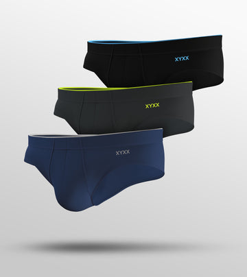 Uno Modal Briefs Pack of 3 (Black, Blue, Grey)