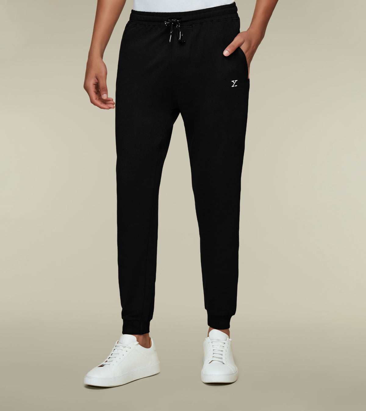 IntelliSoft Ace Modal-Cotton Joggers Pitch Black