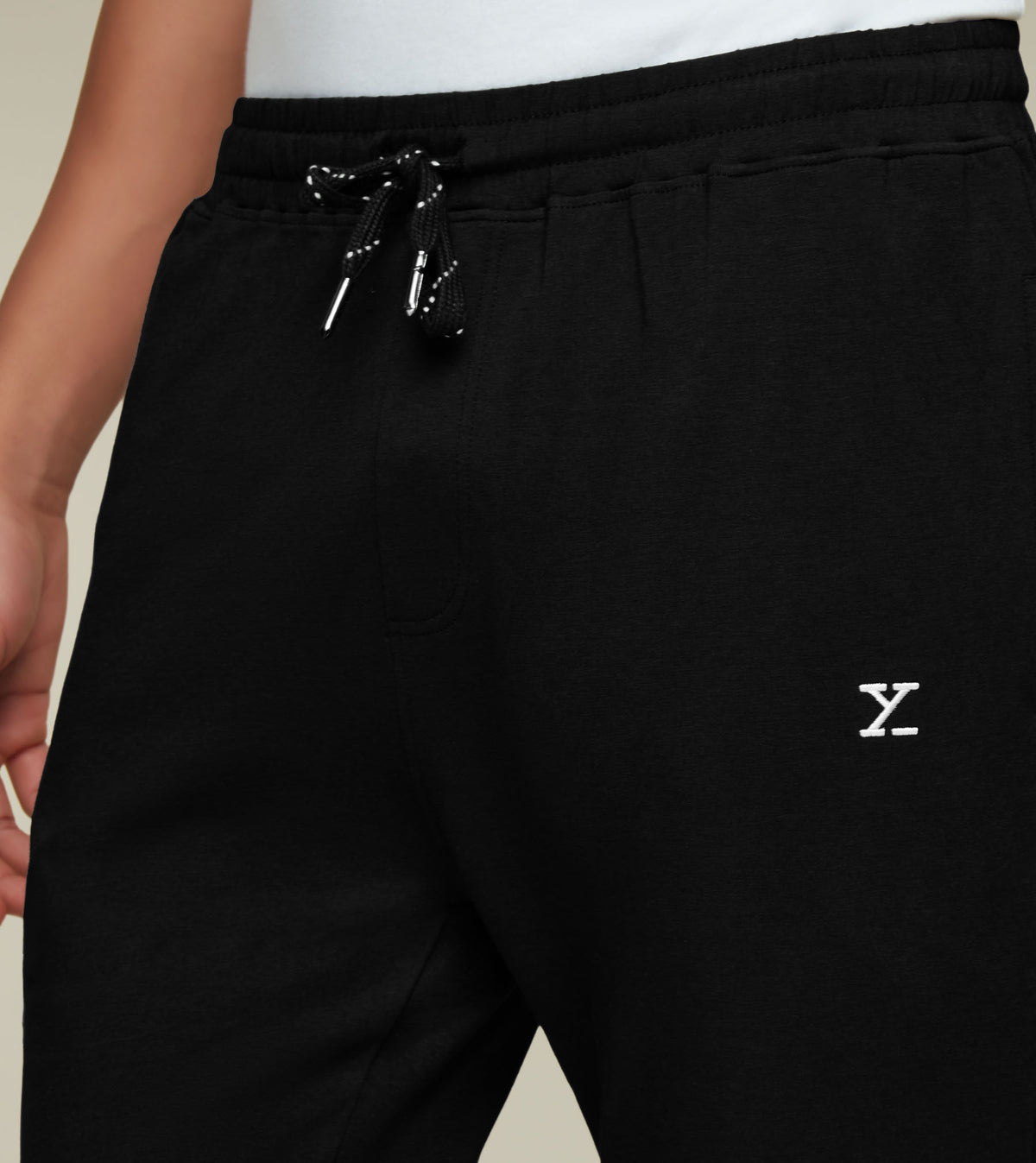 IntelliSoft Ace Modal-Cotton Joggers Pitch Black