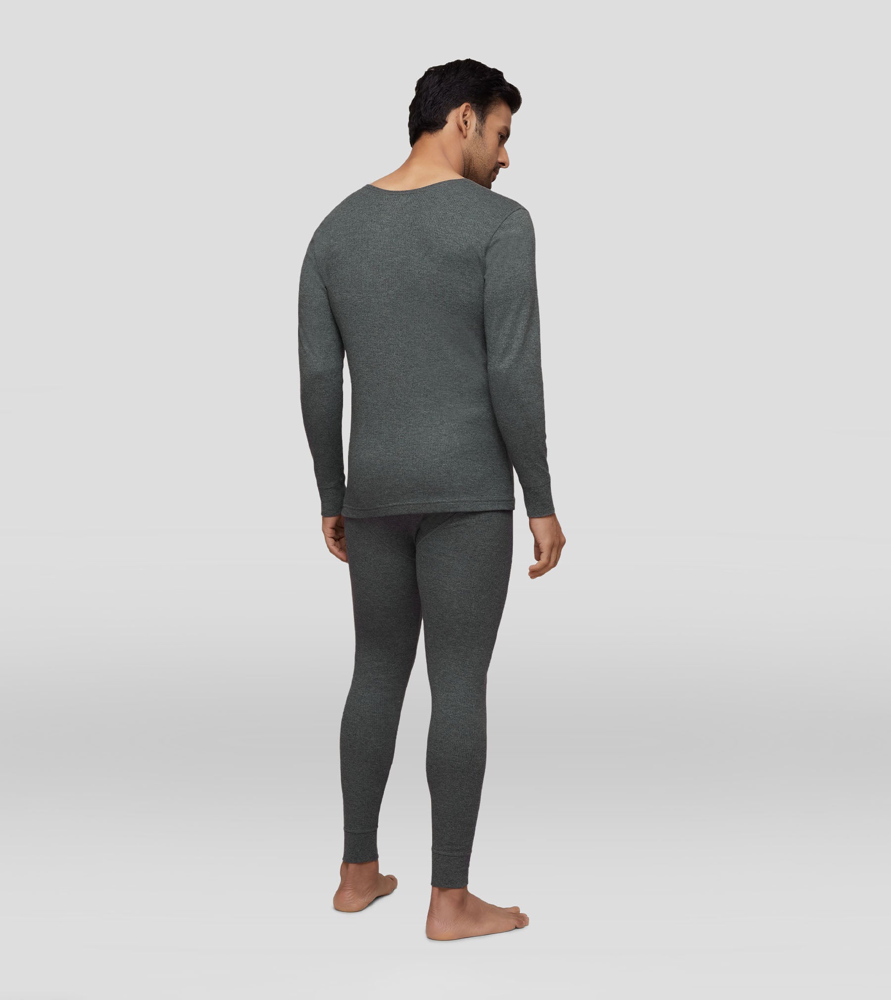 Alpine Cotton Rich Long Sleeve Thermal Set For Men Graphite Grey - XYXX Mens Apparels