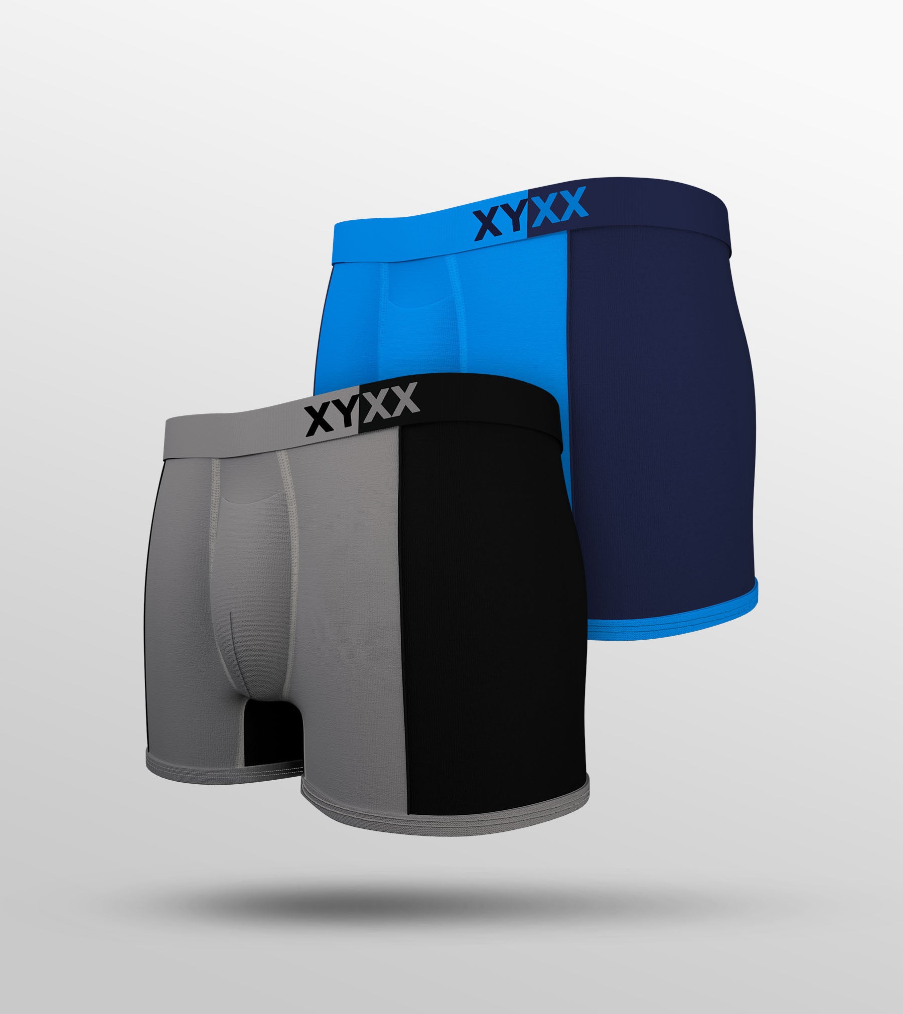 Dualist Modal Trunks For Men Pack of 2 (Grey, Blue) -  XYXX Mens Apparels