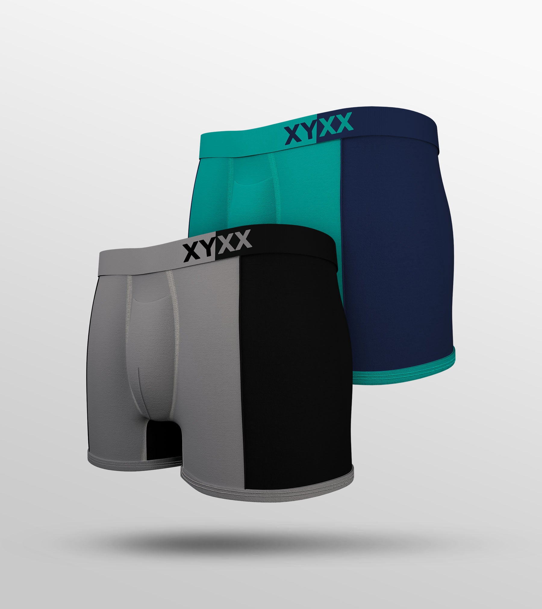 Dualist Modal Trunks For Men Pack of 2 (Grey, Aqua Blue) -  XYXX Mens Apparels