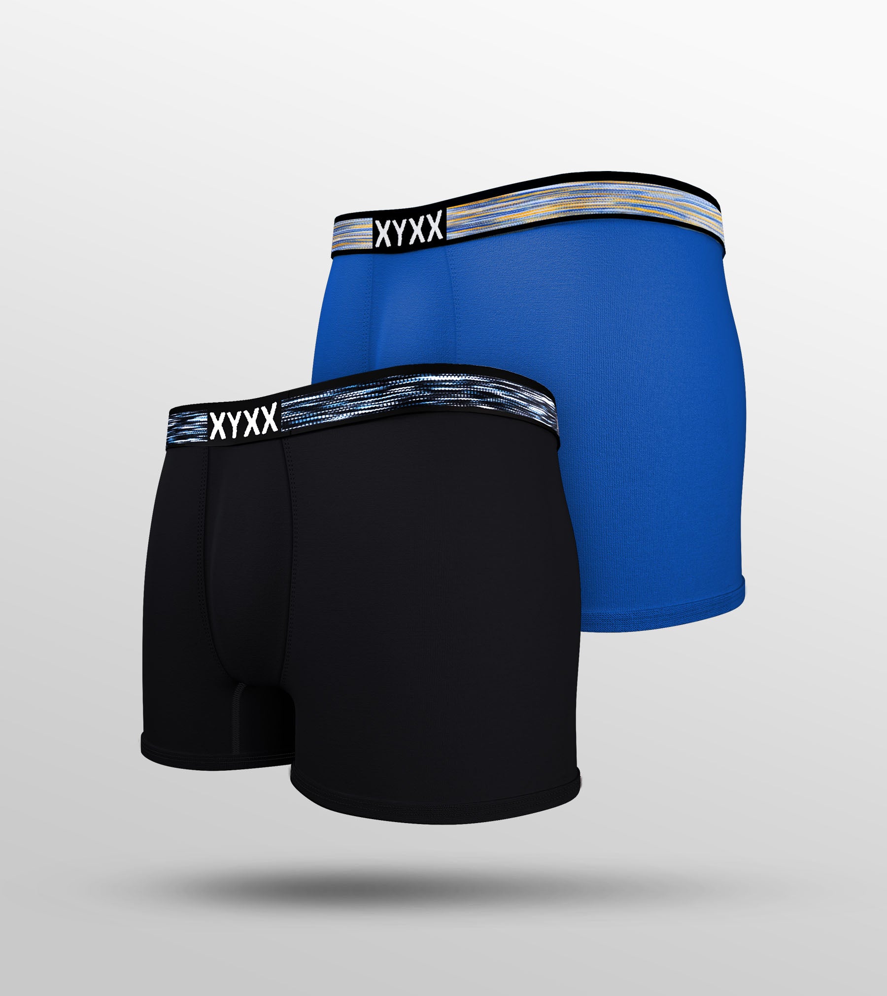 Hues Modal Trunks For Men Pack of 2 (Black, Light Blue) -  XYXX Mens Apparels