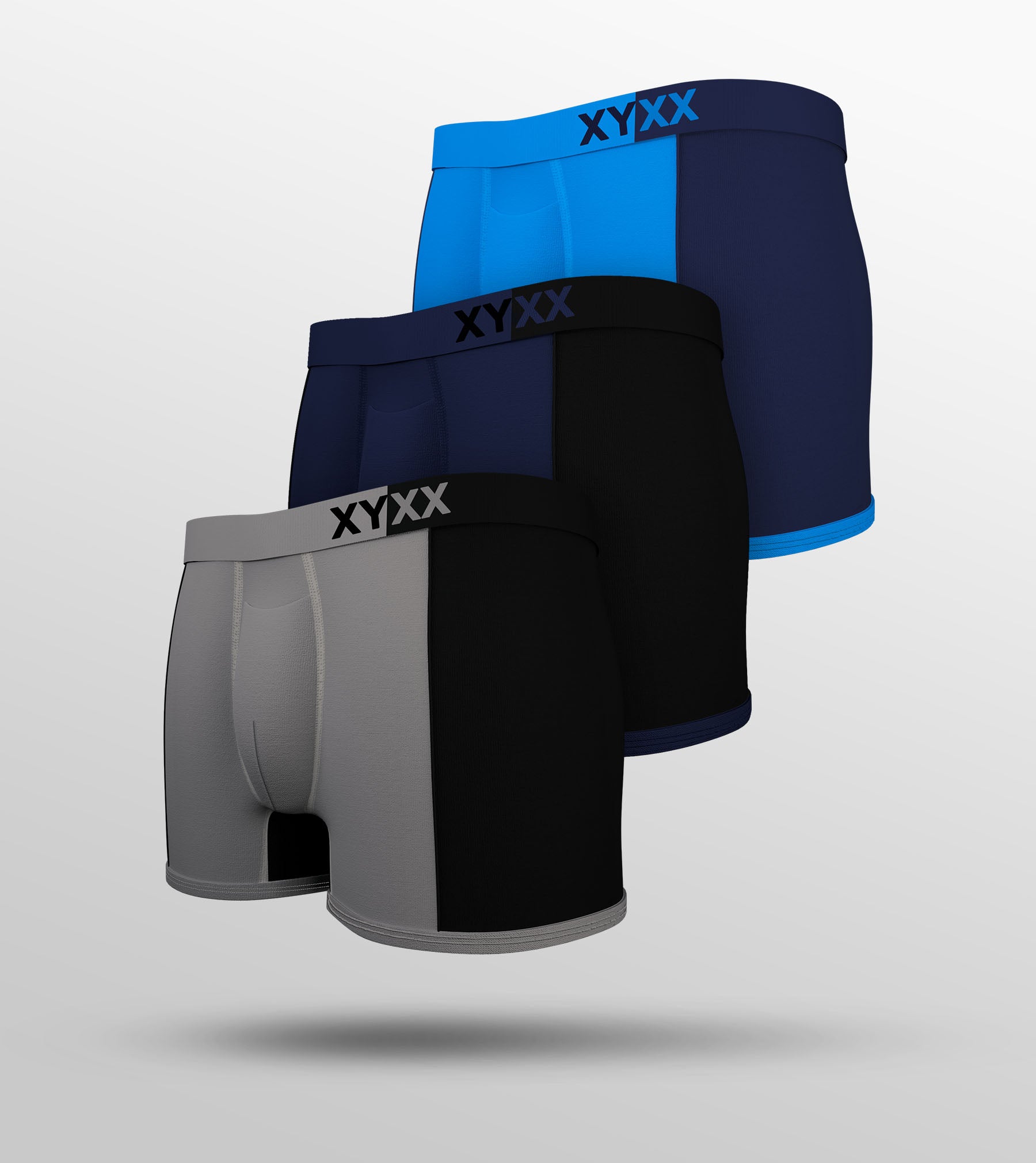 Dualist Modal Trunks For Men Pack of 3 (Grey, Dark Blue, Blue) -  XYXX Mens Apparels
