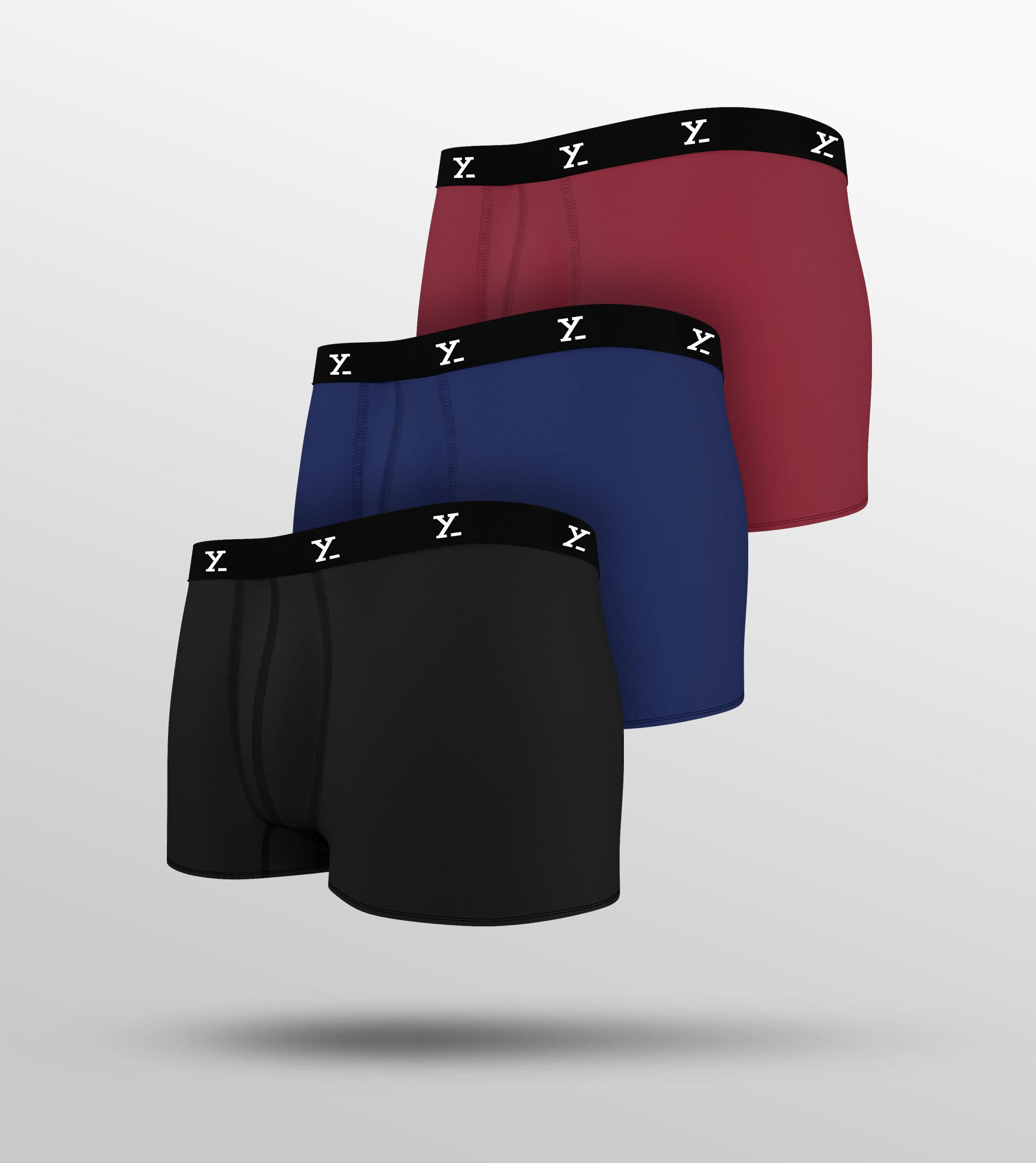 Ace Modal Trunks For Men Pack of 3 (Black, Navy Blue, Red) -  XYXX Mens Apparels