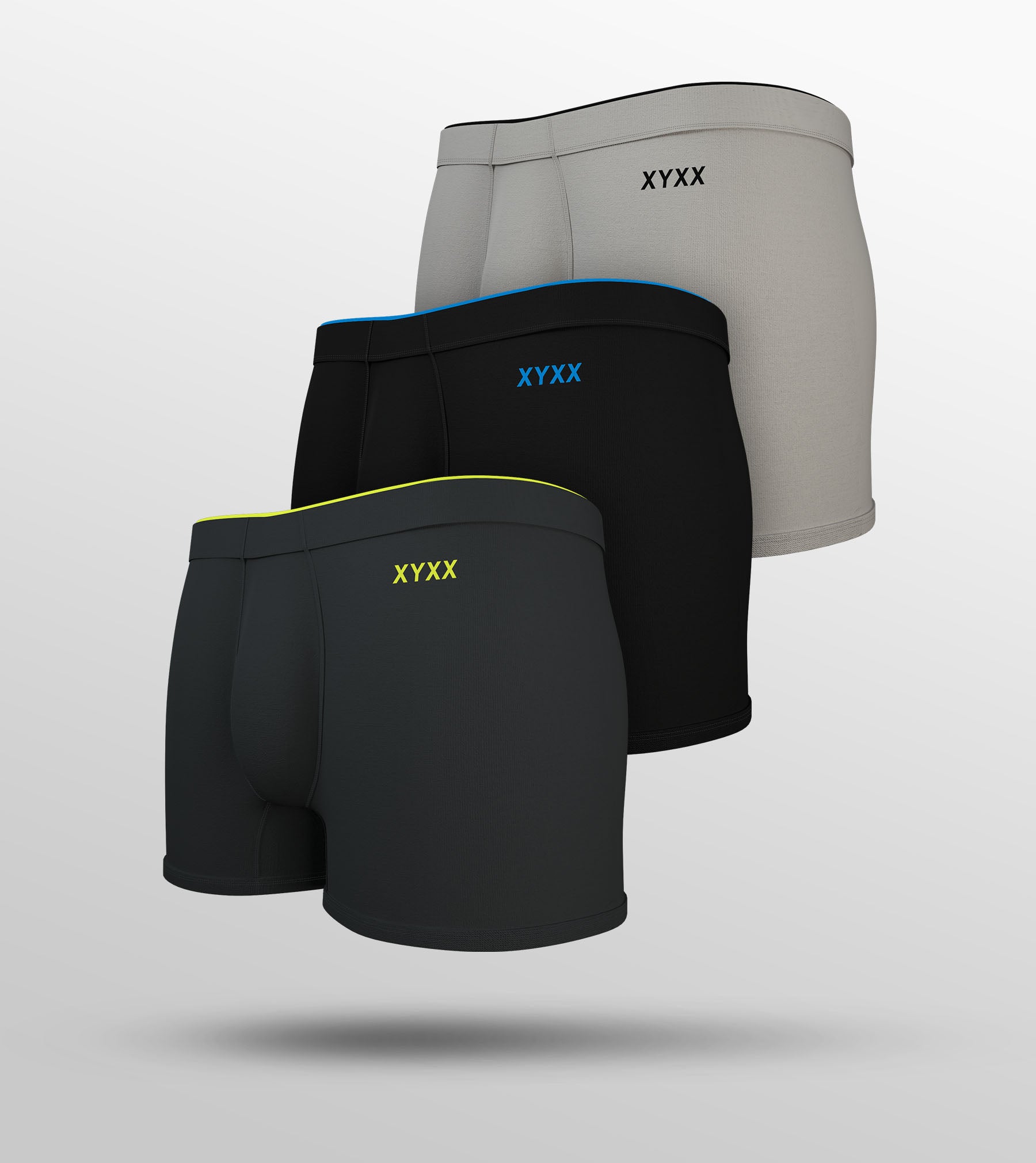 Uno Modal Trunks For Men Pack of 3 (Grey, Black, Light Grey) -  XYXX Mens Apparels