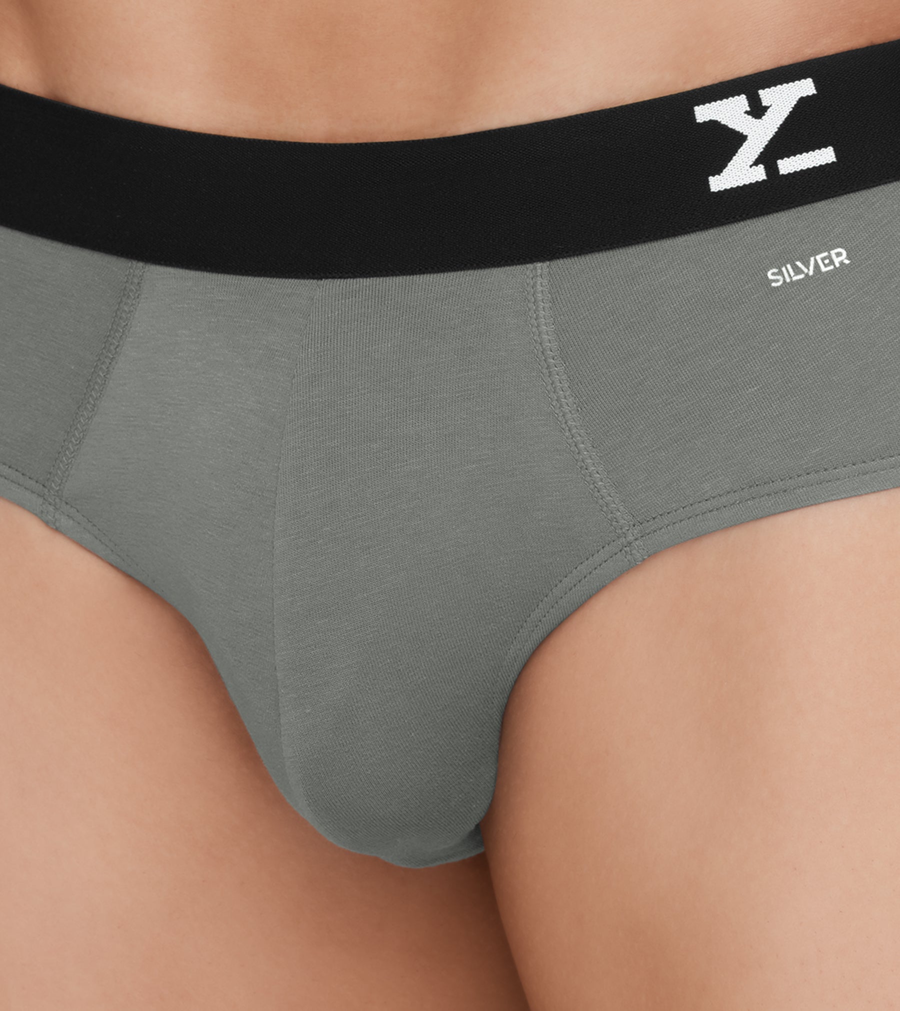 Aero Silver Cotton Briefs For Men Pack of 2(Aqua Blue, Grey) -  XYXX Mens Apparels