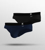 Aero Silver Cotton Briefs For Men Pack of 2(Black, Dark Blue) -  XYXX Mens Apparels