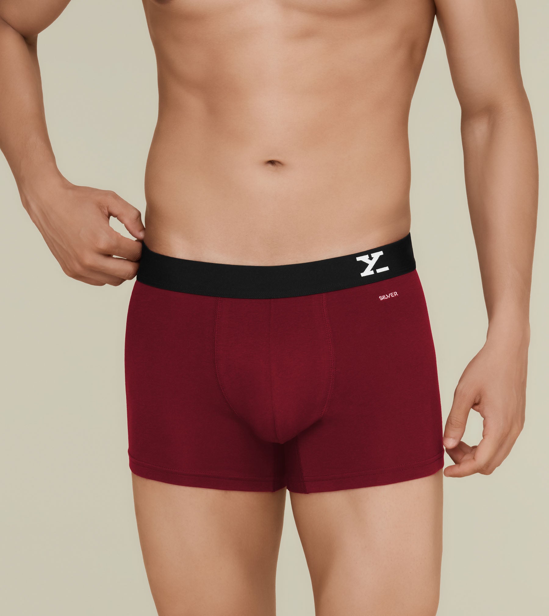 Aero Silver Cotton Trunks For Men Pack of 2(Maroon, Grey) -  XYXX Mens Apparels