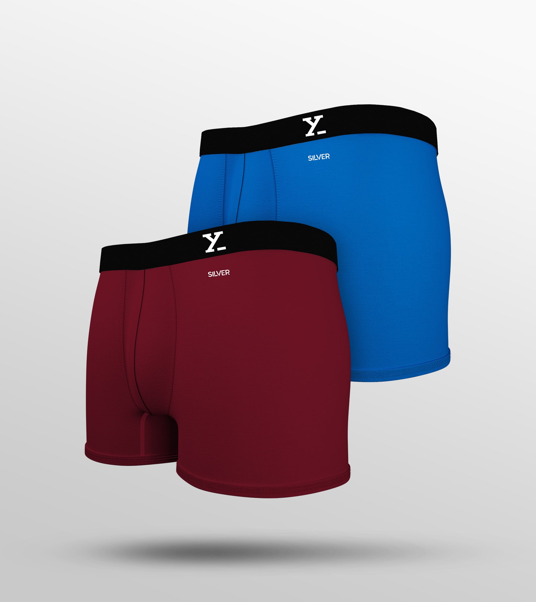 Aero Silver Cotton Trunks For Men Pack of 2(Maroon, Light Blue) -  XYXX Mens Apparels
