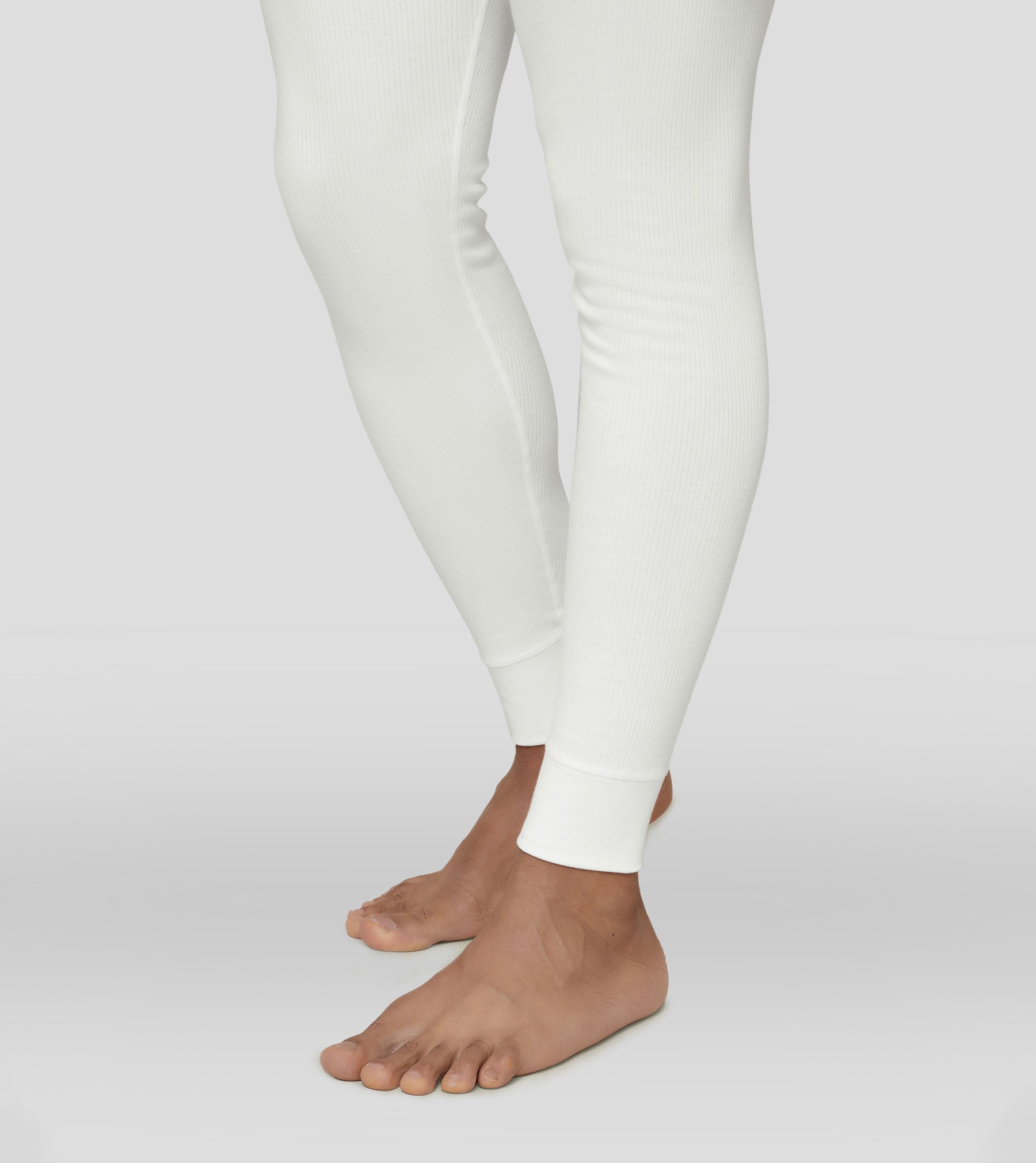 Cotton Rich Thermal Long Johns Ivory White