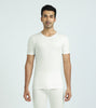 Cotton Rich Thermal Short Sleeve Vest For Men Ivory White - XYXX Mens Apparels