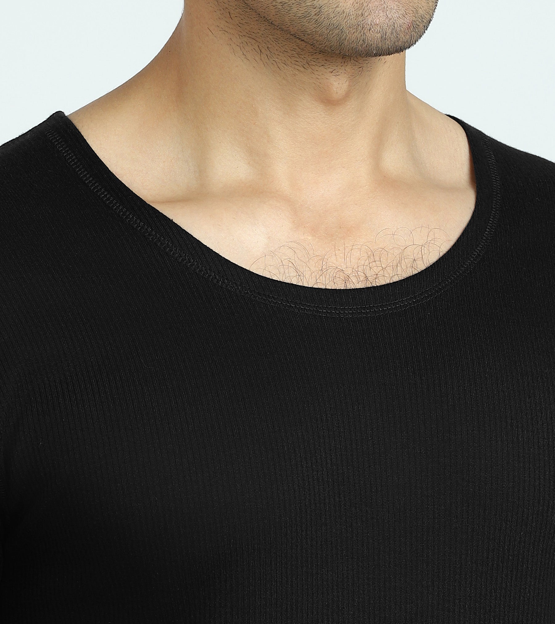 Alpine Cotton Rich Short Sleeve Thermal Set For Men Pitch Black - XYXX Mens Apparels