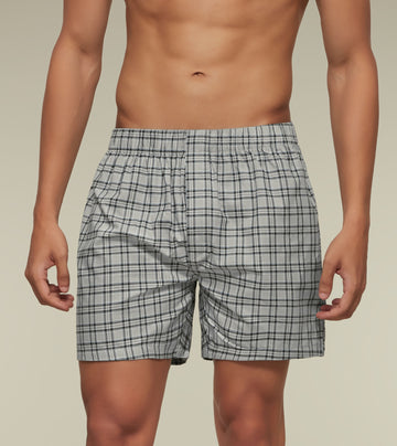 Checkmate Combed Cotton Boxers Steely