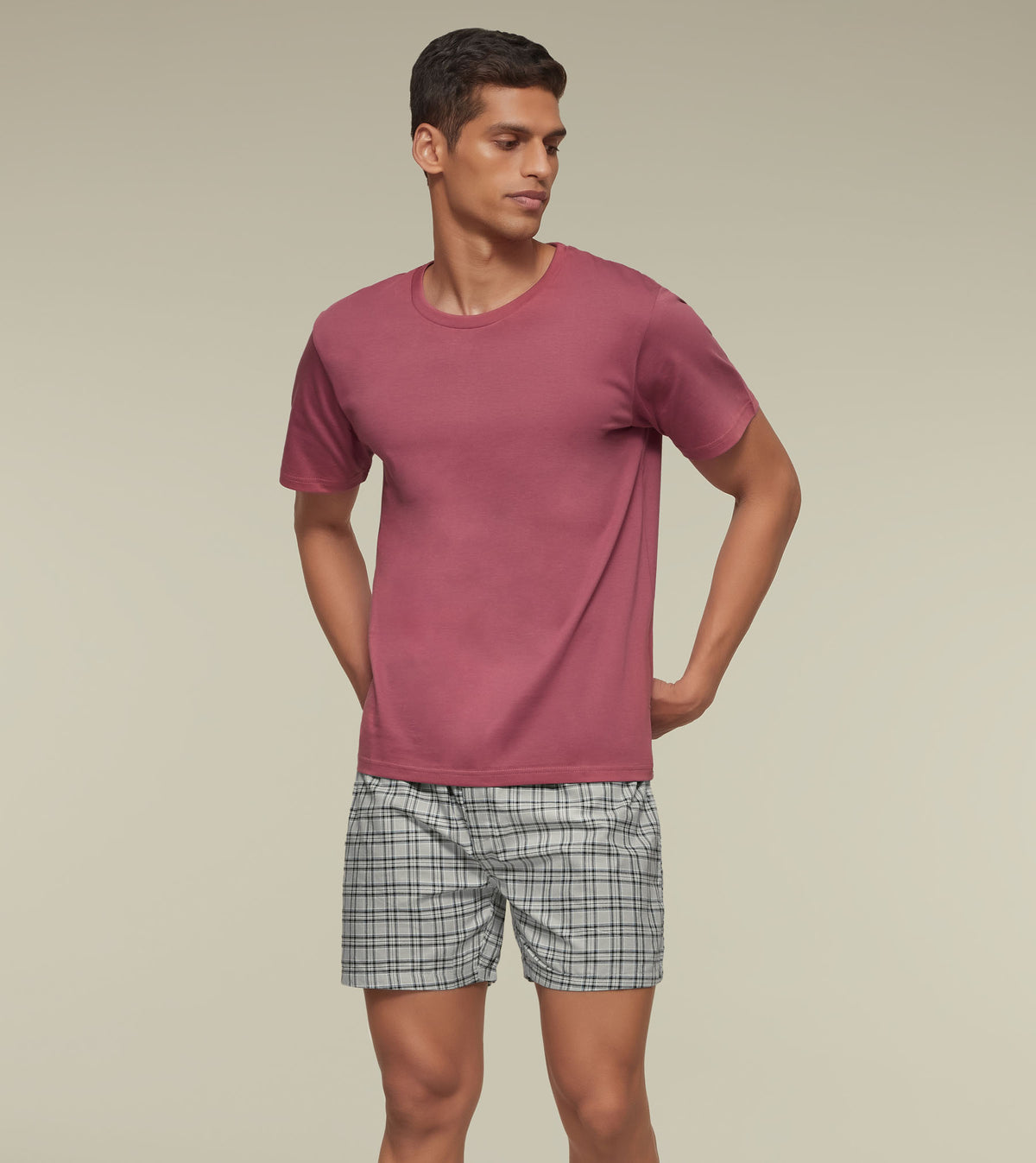 Checkmate Combed Cotton Boxers Steely