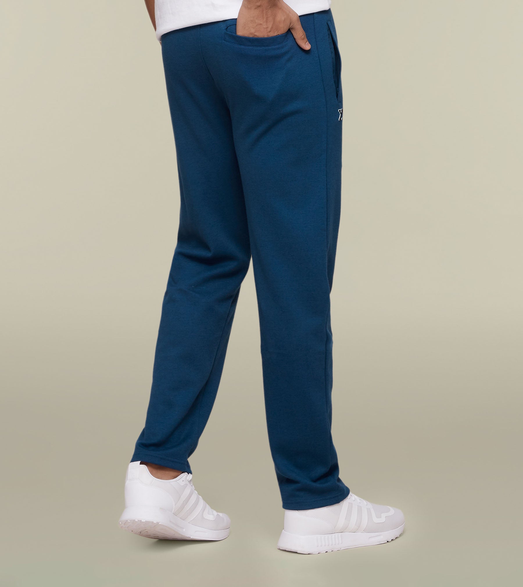 Wide-leg Royal Blue Sweatpants + Optimist Bubble Font Patch — The Daily  Optimist