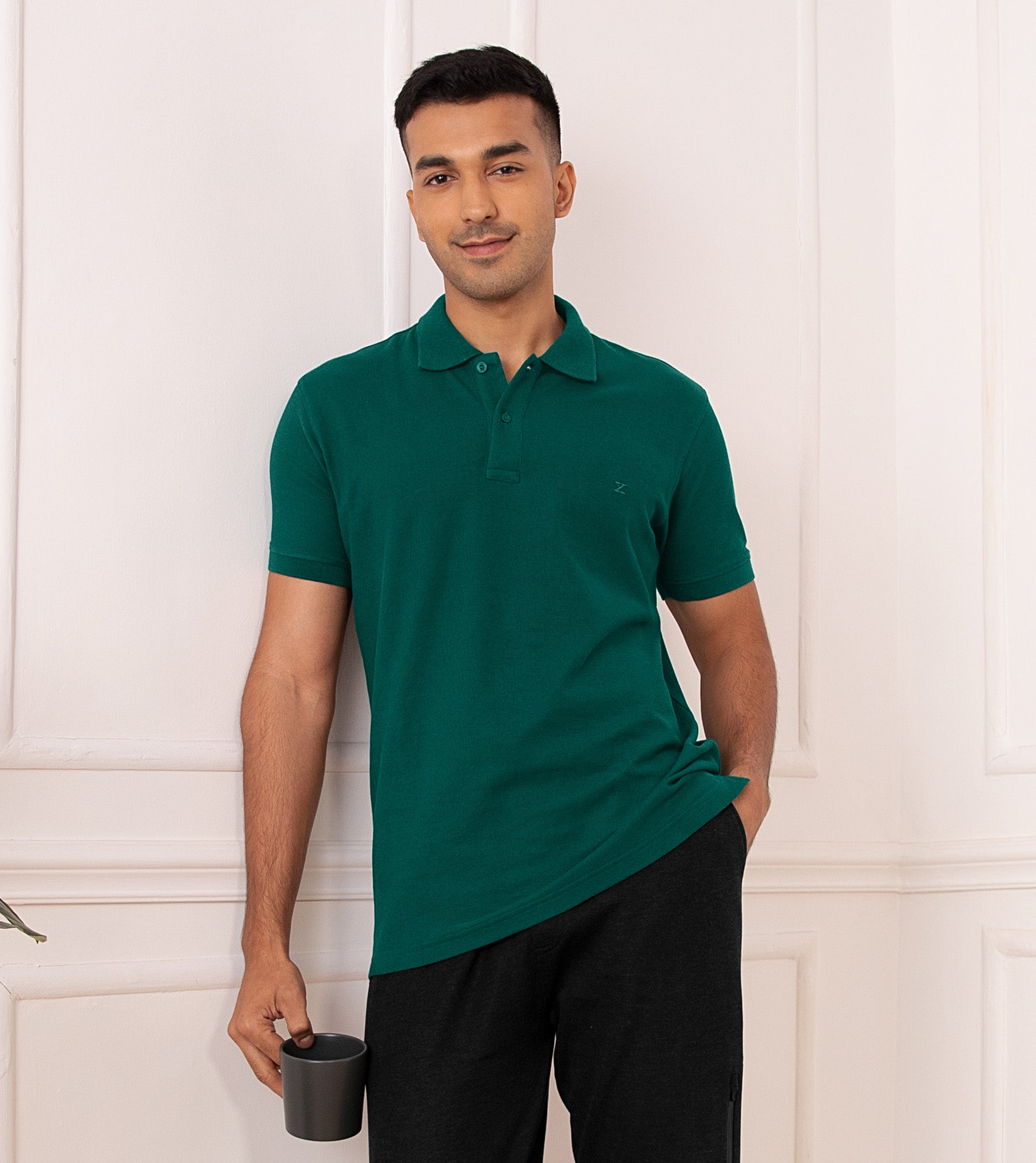 Element Combed Cotton Polo T-shirts For Men Forest Green - XYXX Mens Apparels