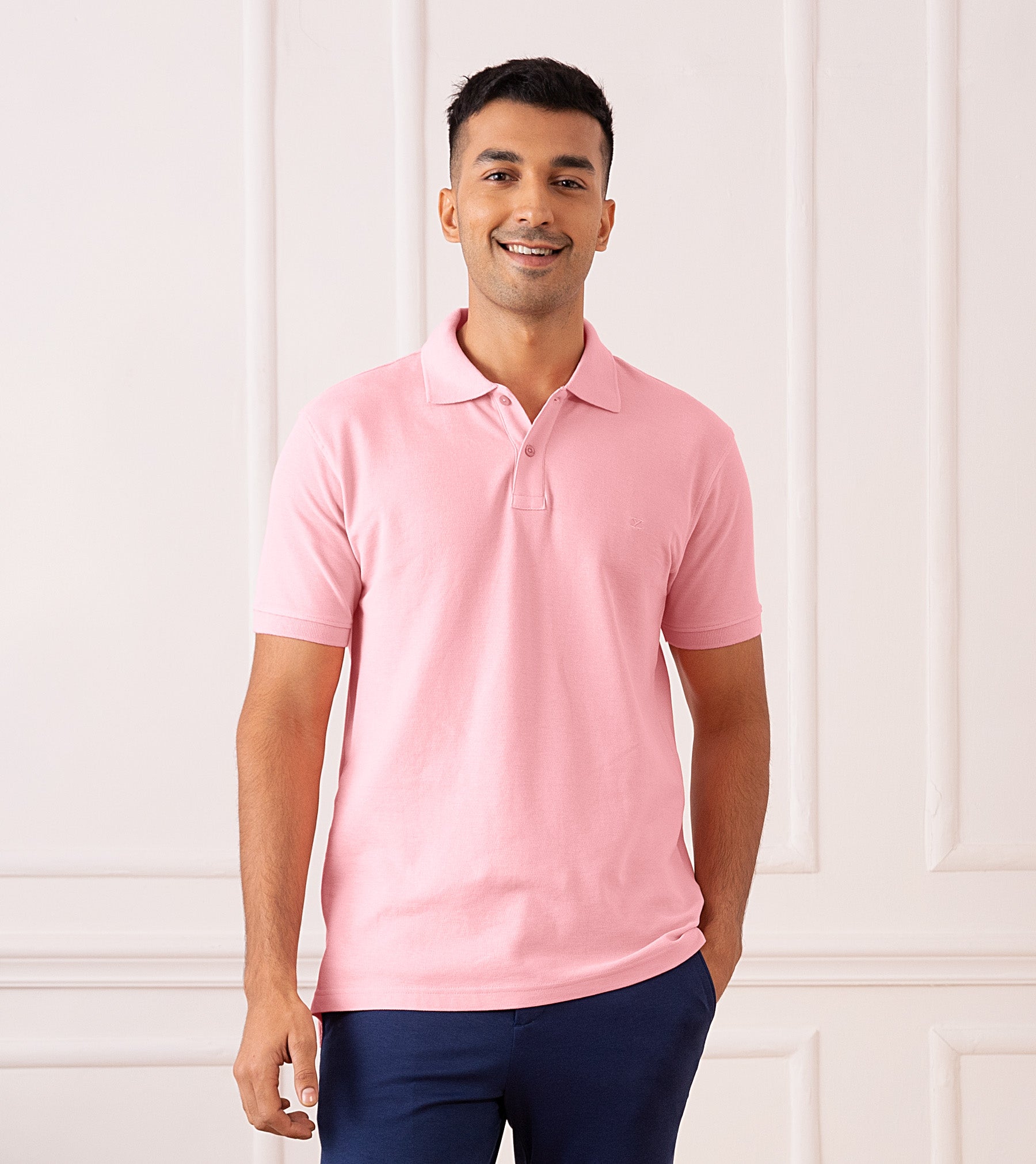 Element Combed Cotton Polo T-shirts For Men French Pink - XYXX Mens Apparels