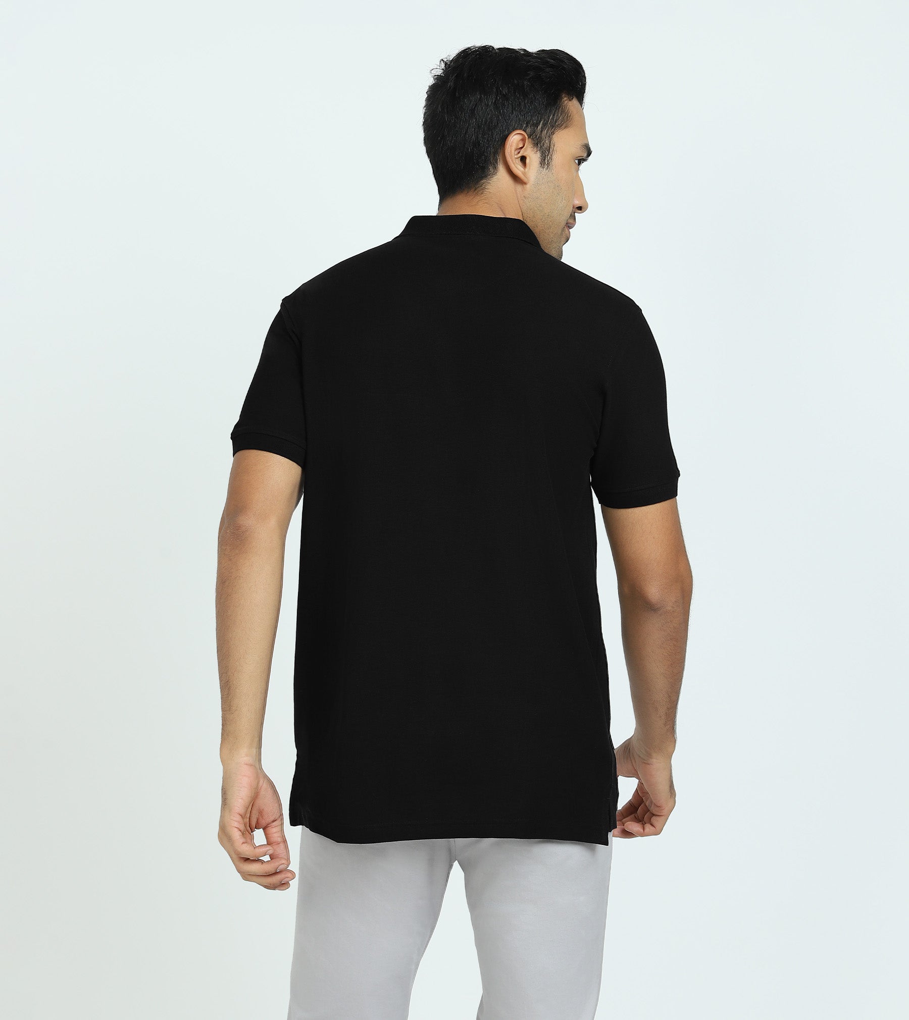 Element Combed Cotton Polo T-shirts For Men Pitch Black - XYXX Mens Apparels