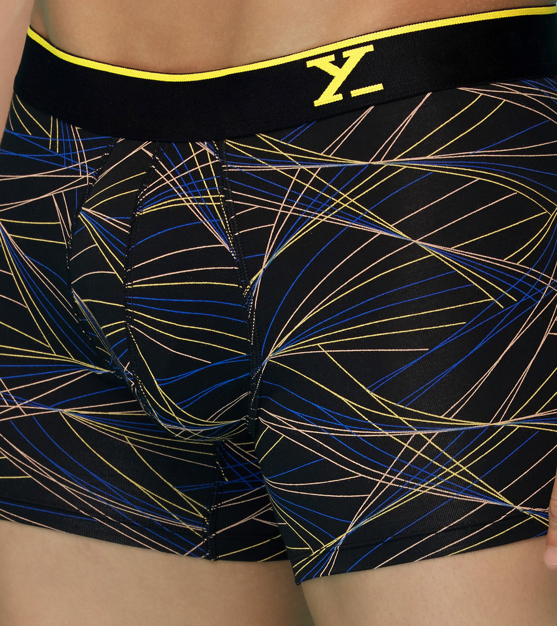 Flux Modal Trunks For Men Pack Of 3 (Laser Yellow,Laser Blue,Black Marble) -  XYXX Mens Apparels
