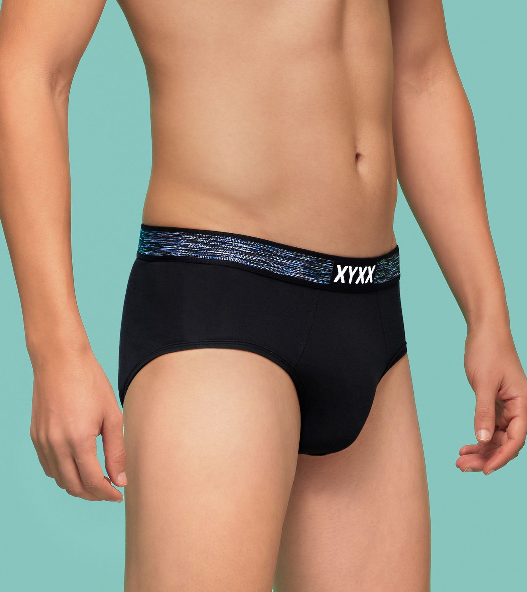 Hues Modal Briefs For Men Pack of 2 (Black, Light Blue) -  XYXX Mens Apparels
