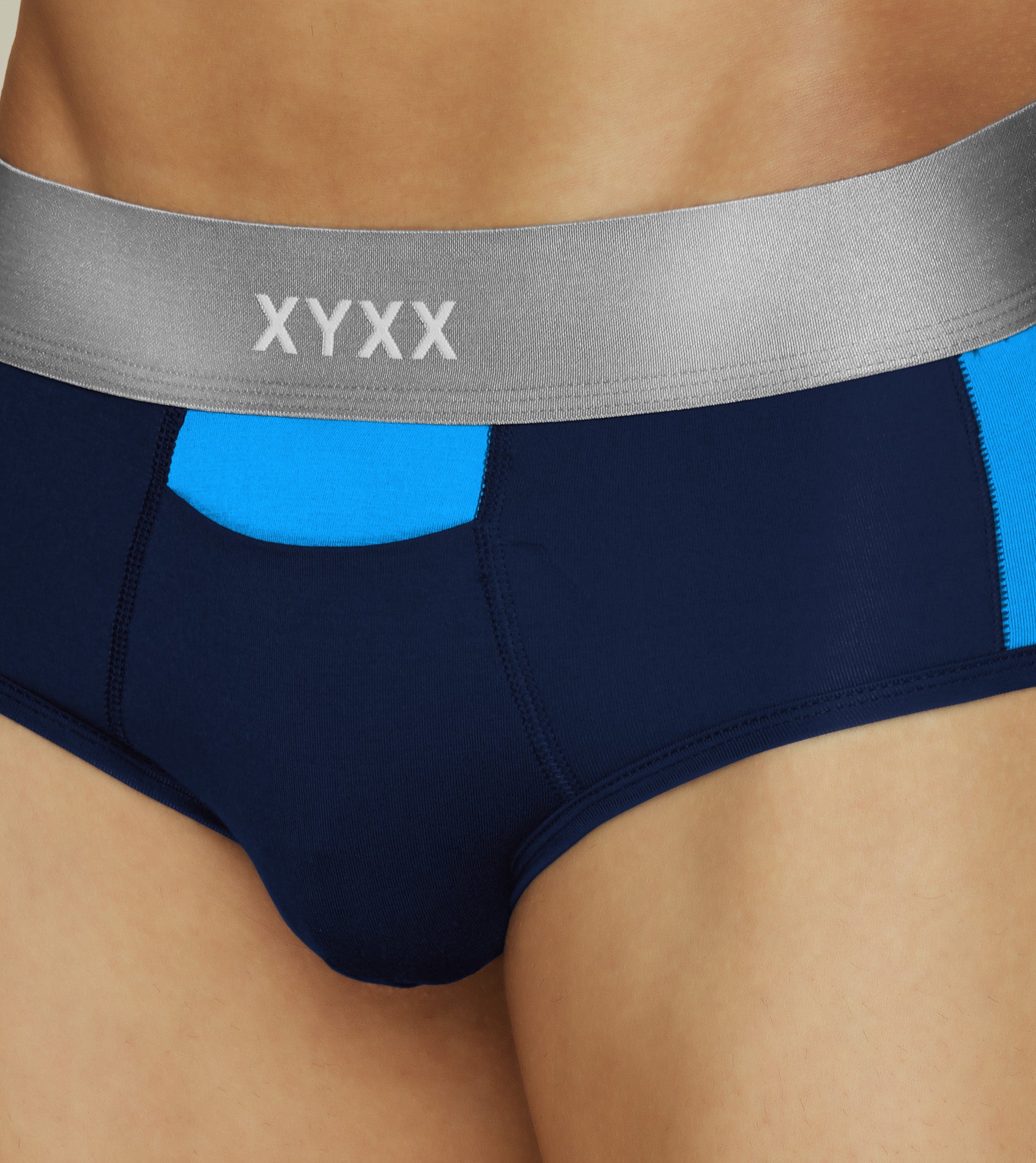 Illuminati Modal Briefs For Men Pack of 3 (Grey, Blue & Red, Blue) -  XYXX Mens Apparels