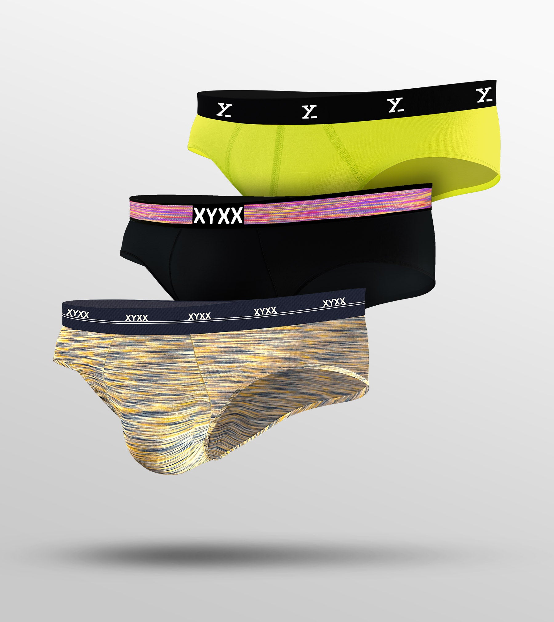 Tencel Modal Briefs For Men Pack of 3 (Lime Punch, Black, Sandy Beige) -  XYXX Mens Apparels