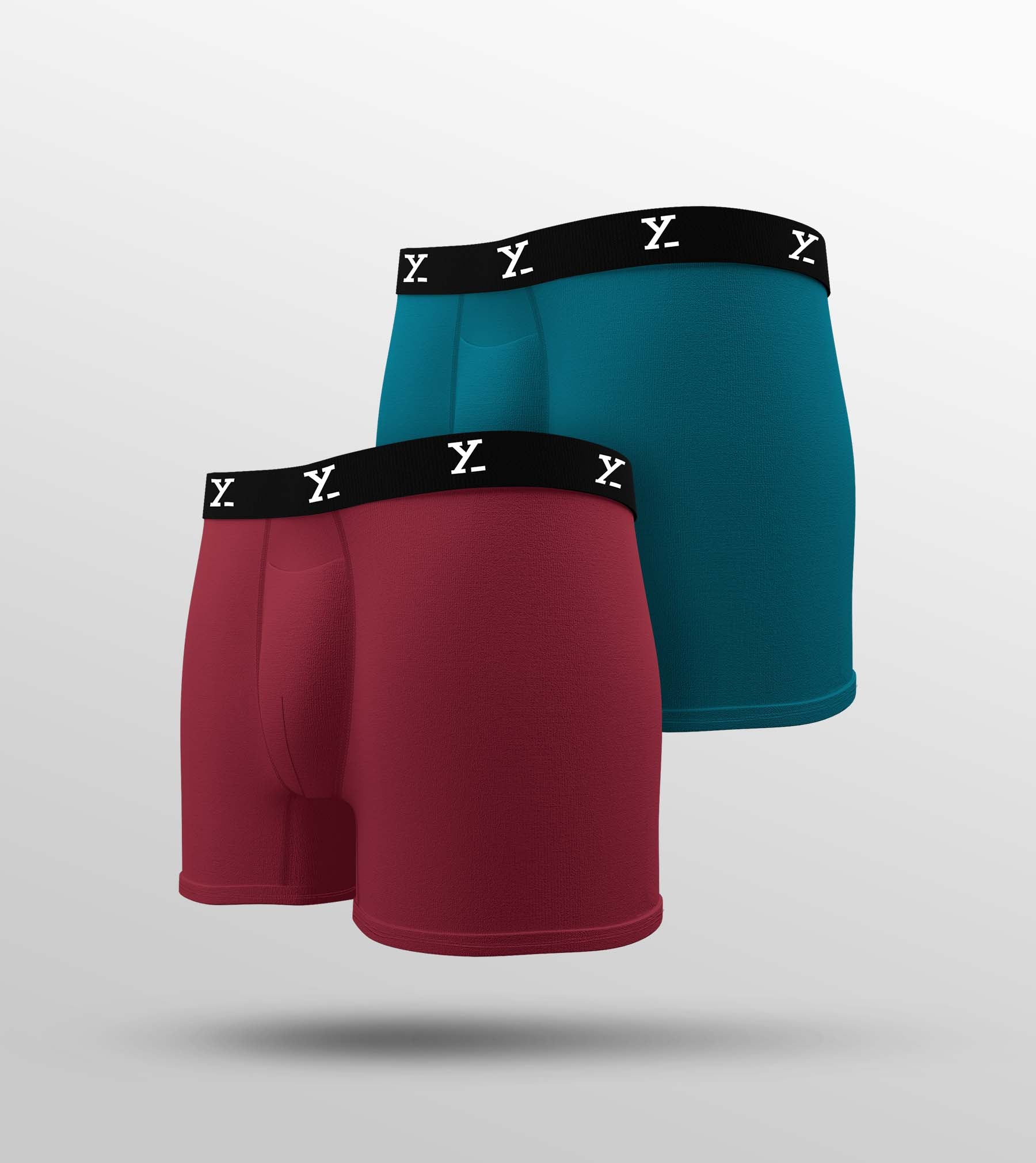 Ace Modal Boxer Briefs For Men Pack of 2(Aqua Blue, Red) -  XYXX Mens Apparels