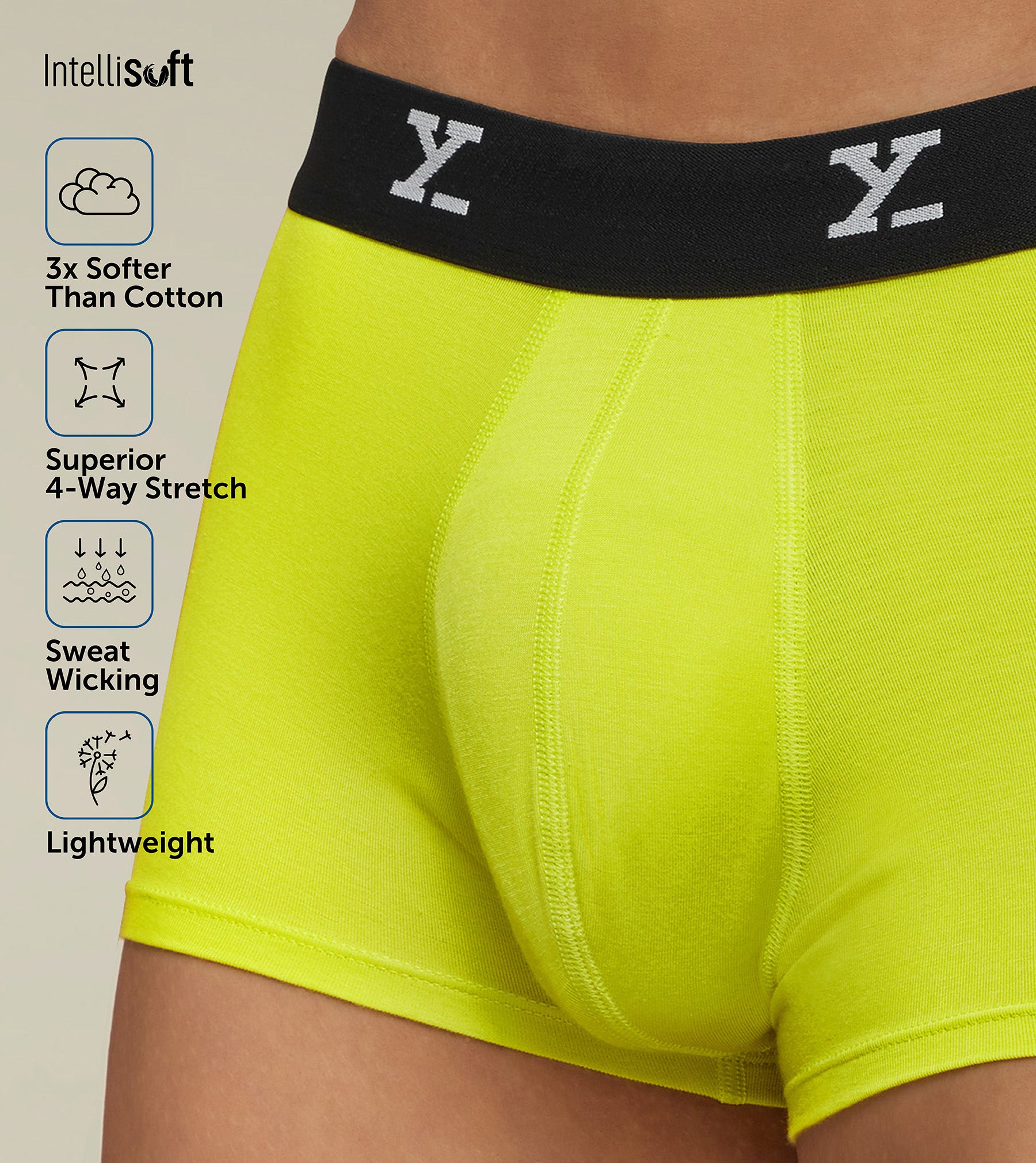 Ace Modal Trunks For Men Lime Punch -  XYXX Mens Apparels