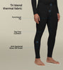 Cotton Rich Thermal Long Johns For Men Pitch Black - XYXX Mens Apparels