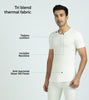 Cotton Rich Thermal Short Sleeve Vest For Men Ivory White - XYXX Mens Apparels