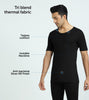 Cotton Rich Thermal Short Sleeve Vest For Men Pitch Black - XYXX Mens Apparels