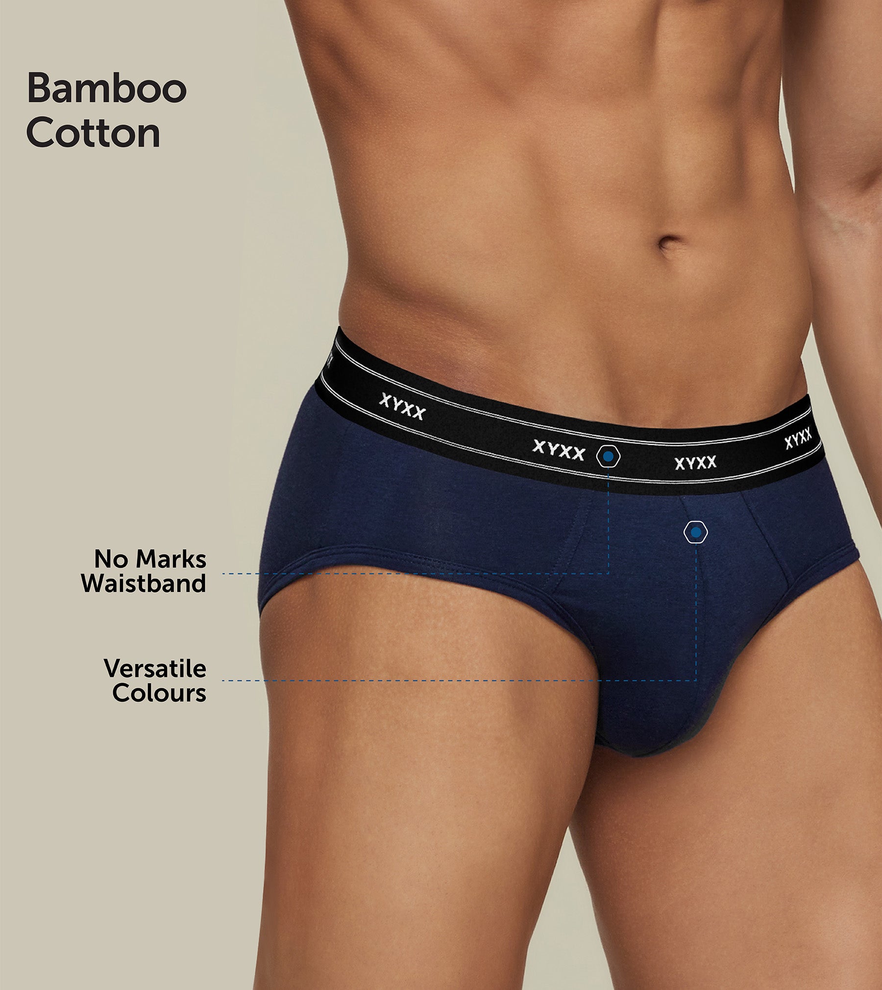 Apollo Bamboo Cotton Briefs For Men Estate Blue -  XYXX Mens Apparels