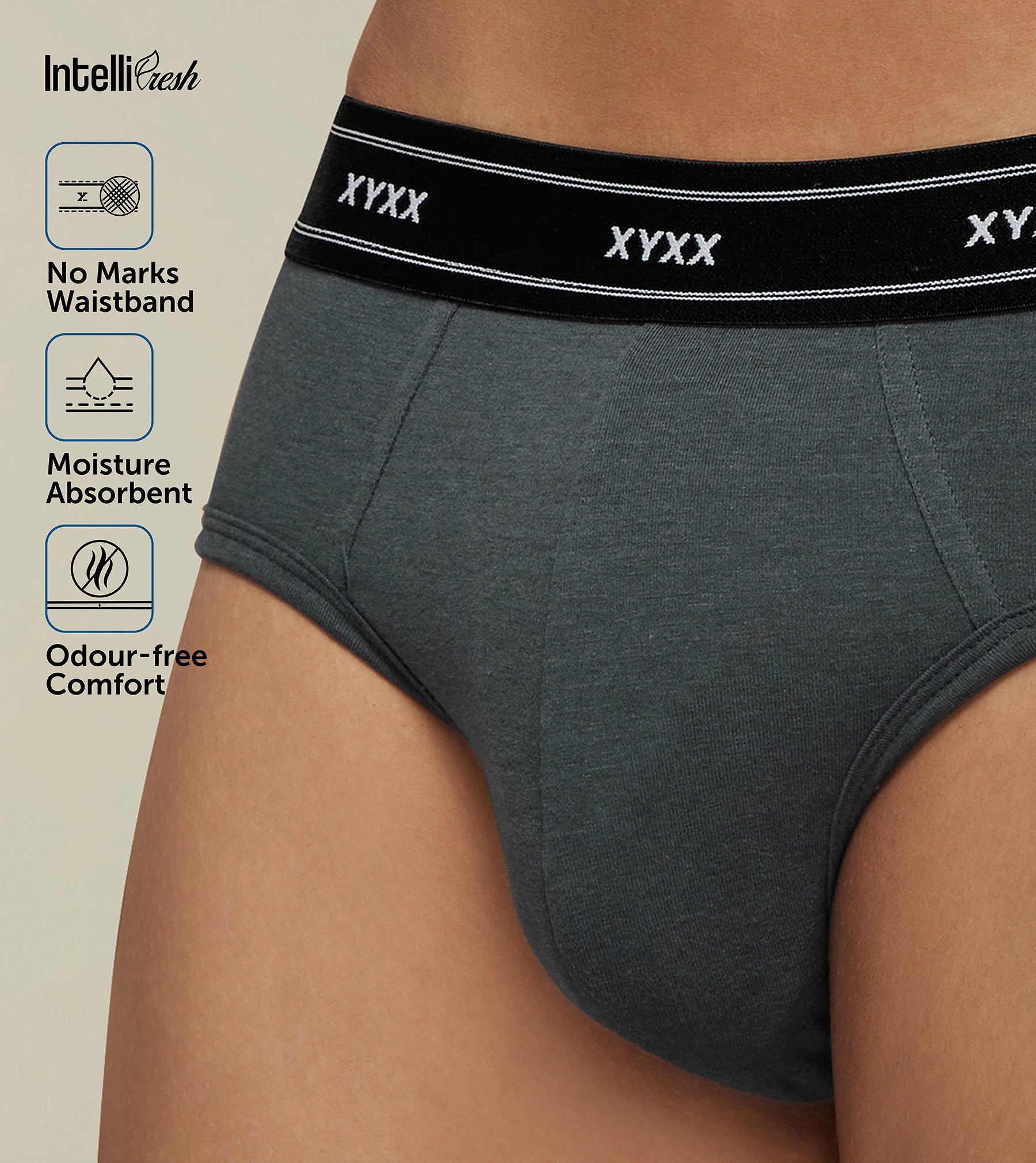 Apollo Bamboo Cotton Briefs For Men Graphite Grey -  XYXX Mens Apparels