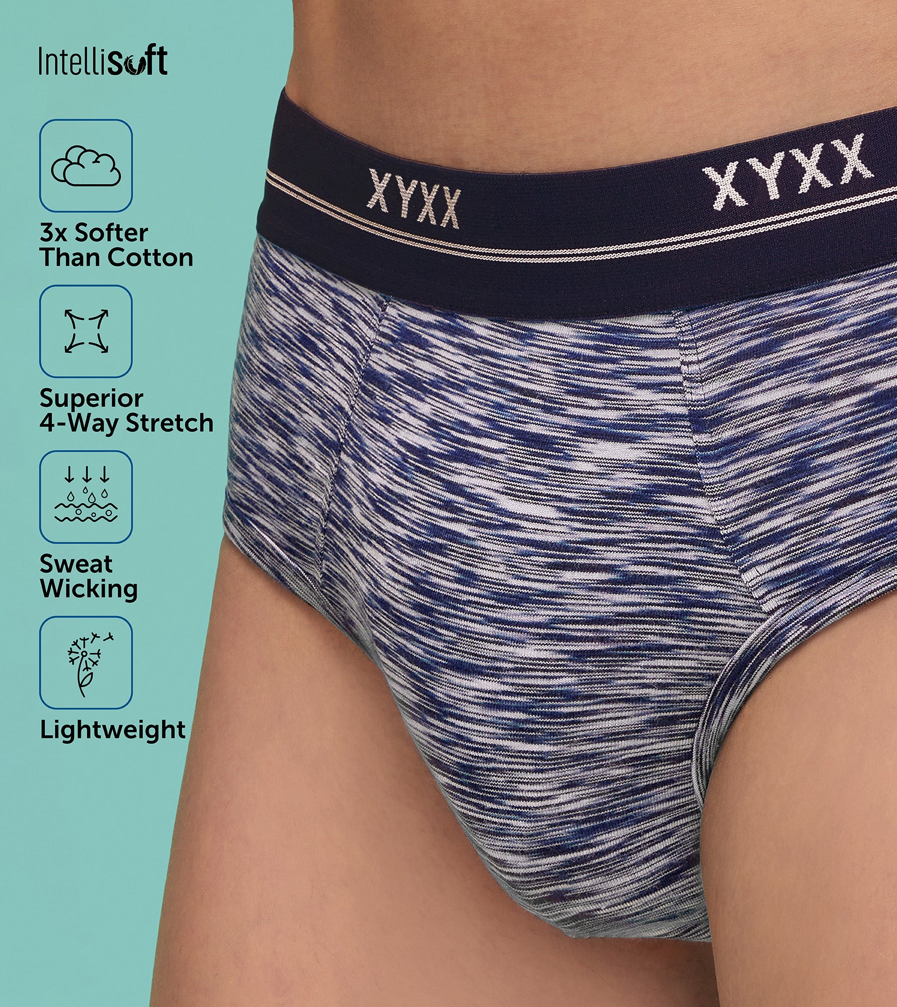 Artisto Modal Briefs For Men Brush Blue -  XYXX Mens Apparels