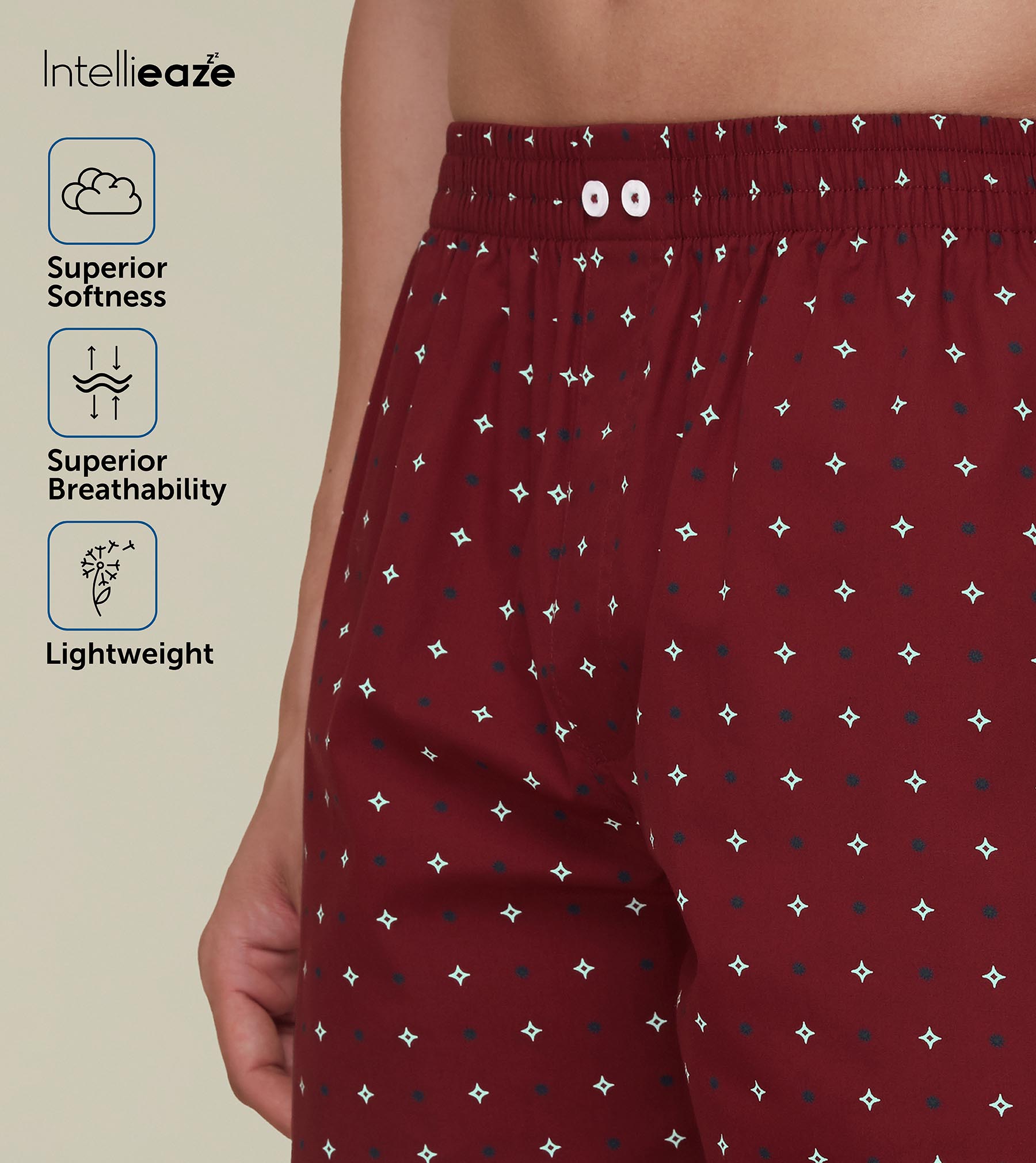 Astor Combed Cotton Boxer Shorts For Men Starry Maroon - XYXX Mens Apparels