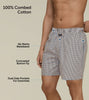 Checkmate Combed Cotton Boxer Shorts For Men Sandy Grey - XYXX Mens Apparels