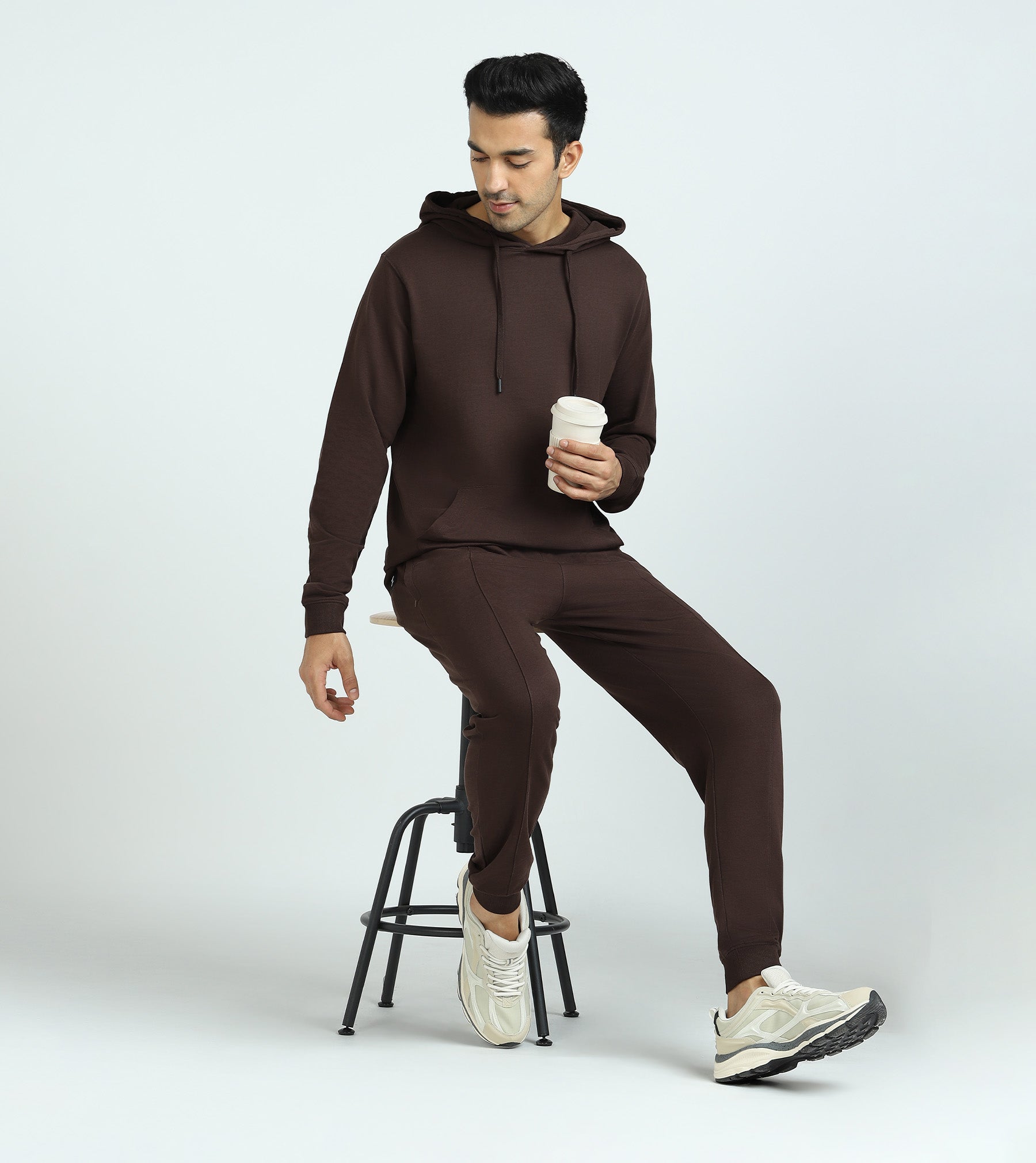 Cruze French Terry Cotton Hoodies For Men Malt Brown -  XYXX Crew