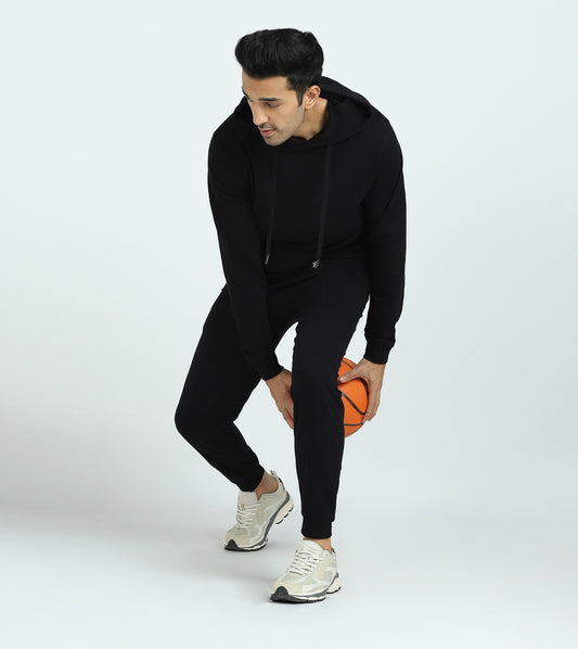 Cruze French Terry Cotton Hoodie and Joggers Co-Ord Set Pitch Black - XYXX Crew