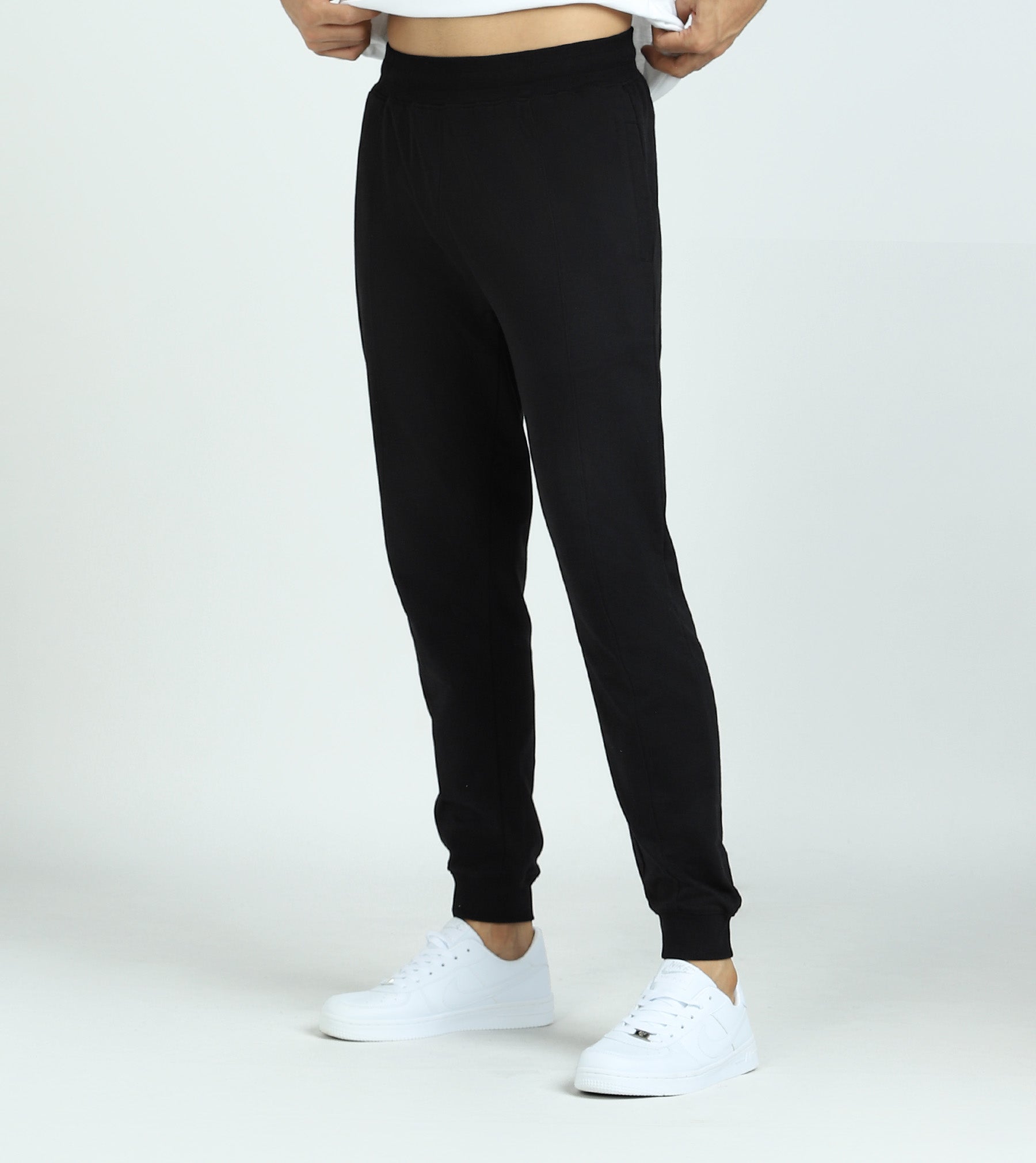 Cruze French Terry Cotton Hoodie and Joggers Co-ord Set For Men Pitch Black - XYXX Crew