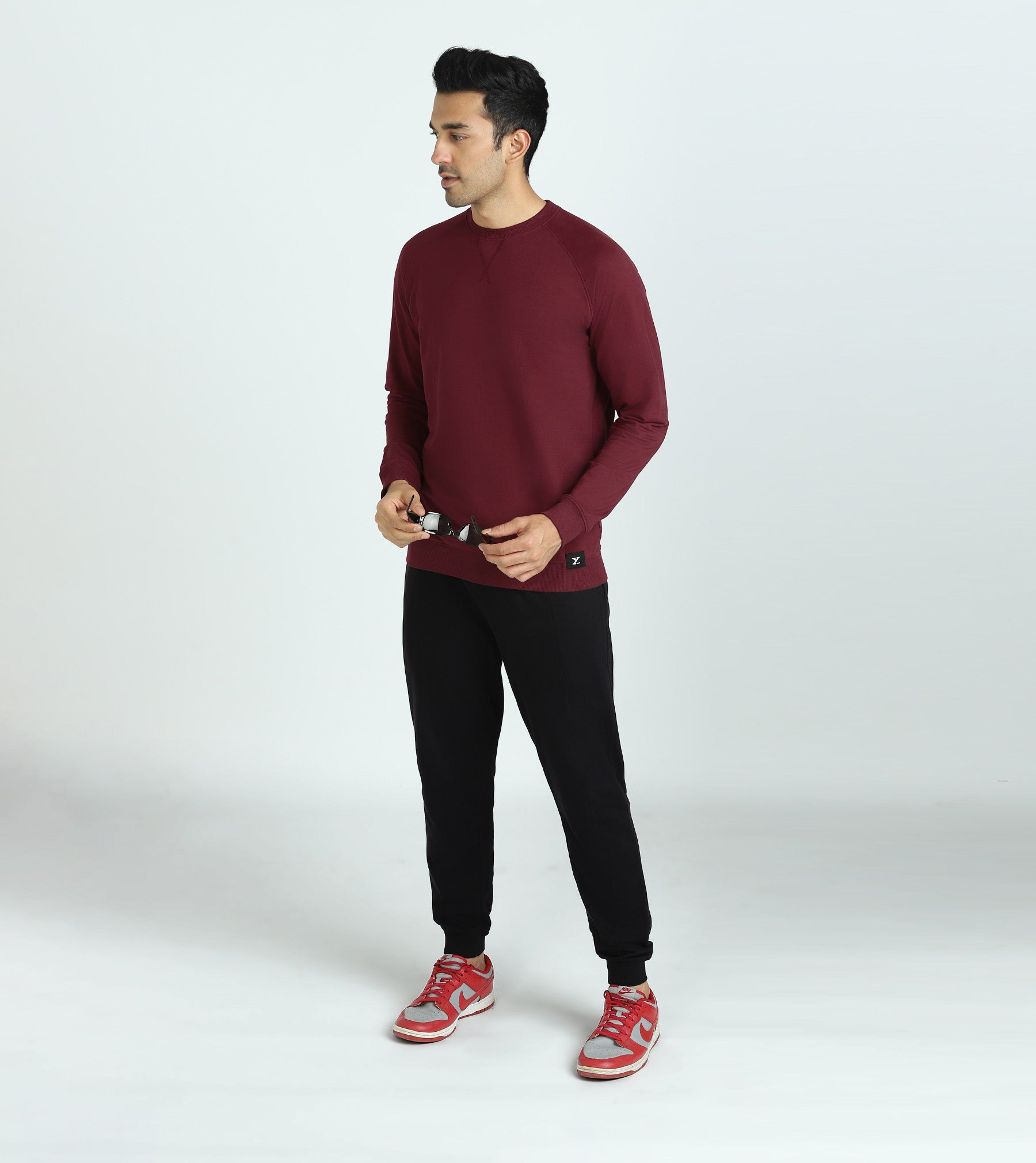 Cruze French Terry Cotton Sweatshirts For Men Auburn Red - XYXX Mens Apparels